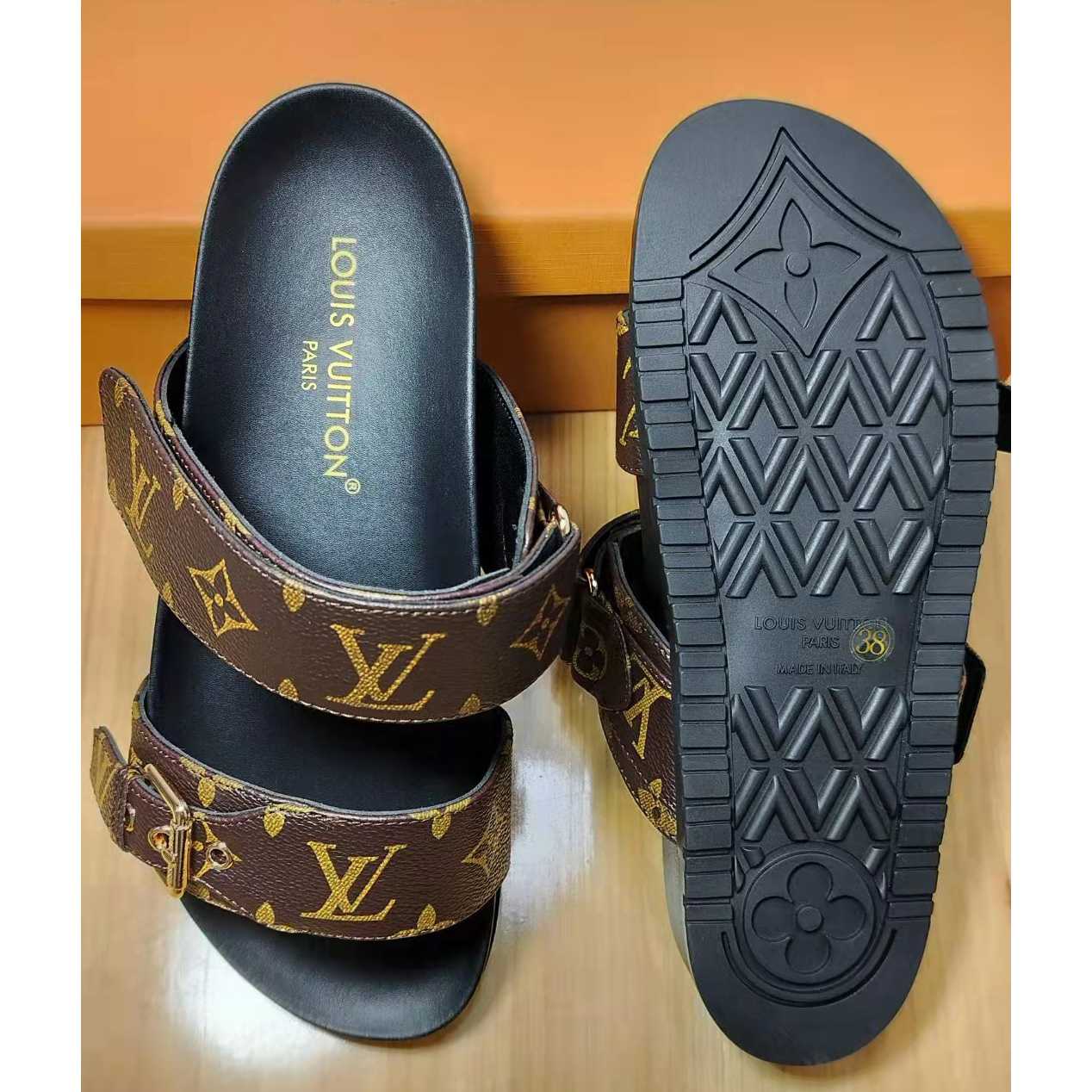 Louis Vuitton Bom Dia Flat Comfort Mule   1AAW8L - DopestKickz