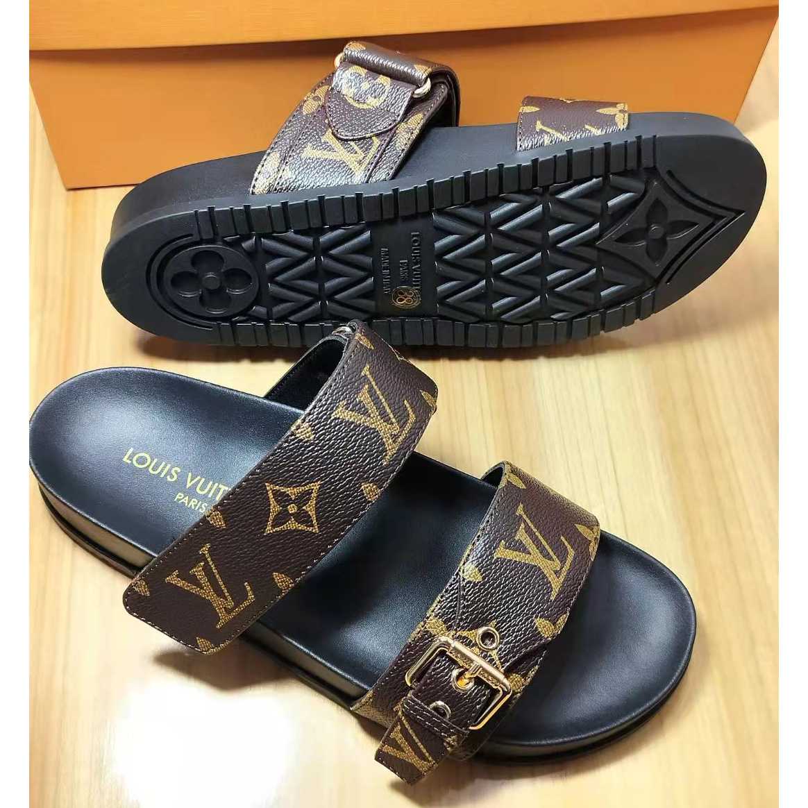 Louis Vuitton Bom Dia Flat Comfort Mule   1AAW8L - DopestKickz
