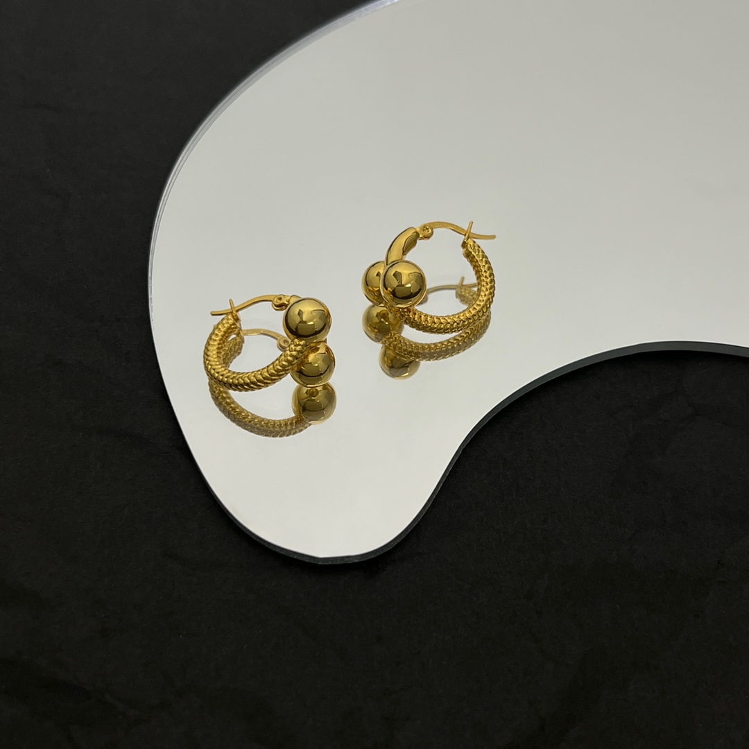 Bottega Veneta Intreccio Hoop Earrings - DopestKickz