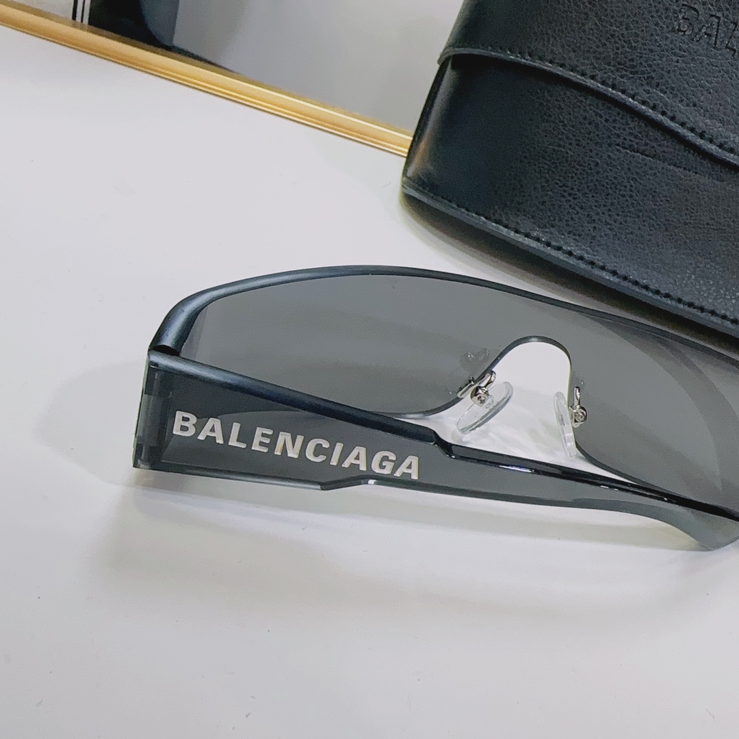 Balenciaga Men's Metallic Mono Reflective Slim Sunglasses   BB0041S - DopestKickz