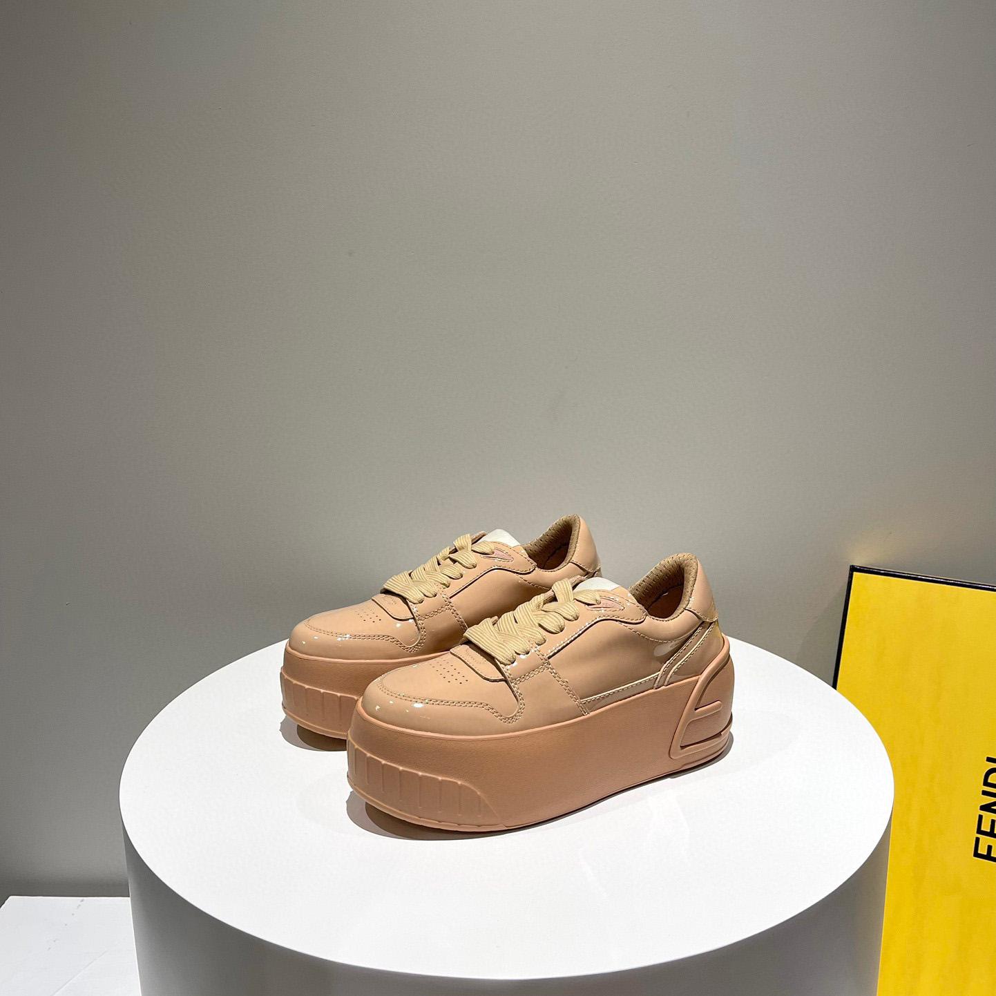 Fendi Fashion Show Beige Leather Low-Tops Sneaker  - DopestKickz