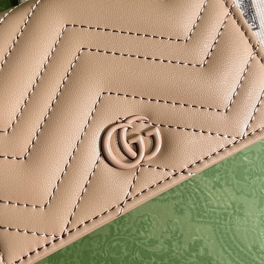 Gucci GG Marmont Matelassé Card Case Wallet - DopestKickz