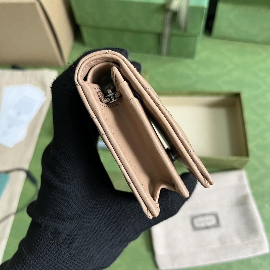 Gucci GG Marmont Matelassé Card Case Wallet - DopestKickz