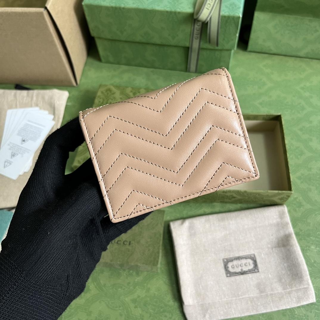 Gucci GG Marmont Matelassé Card Case Wallet - DopestKickz