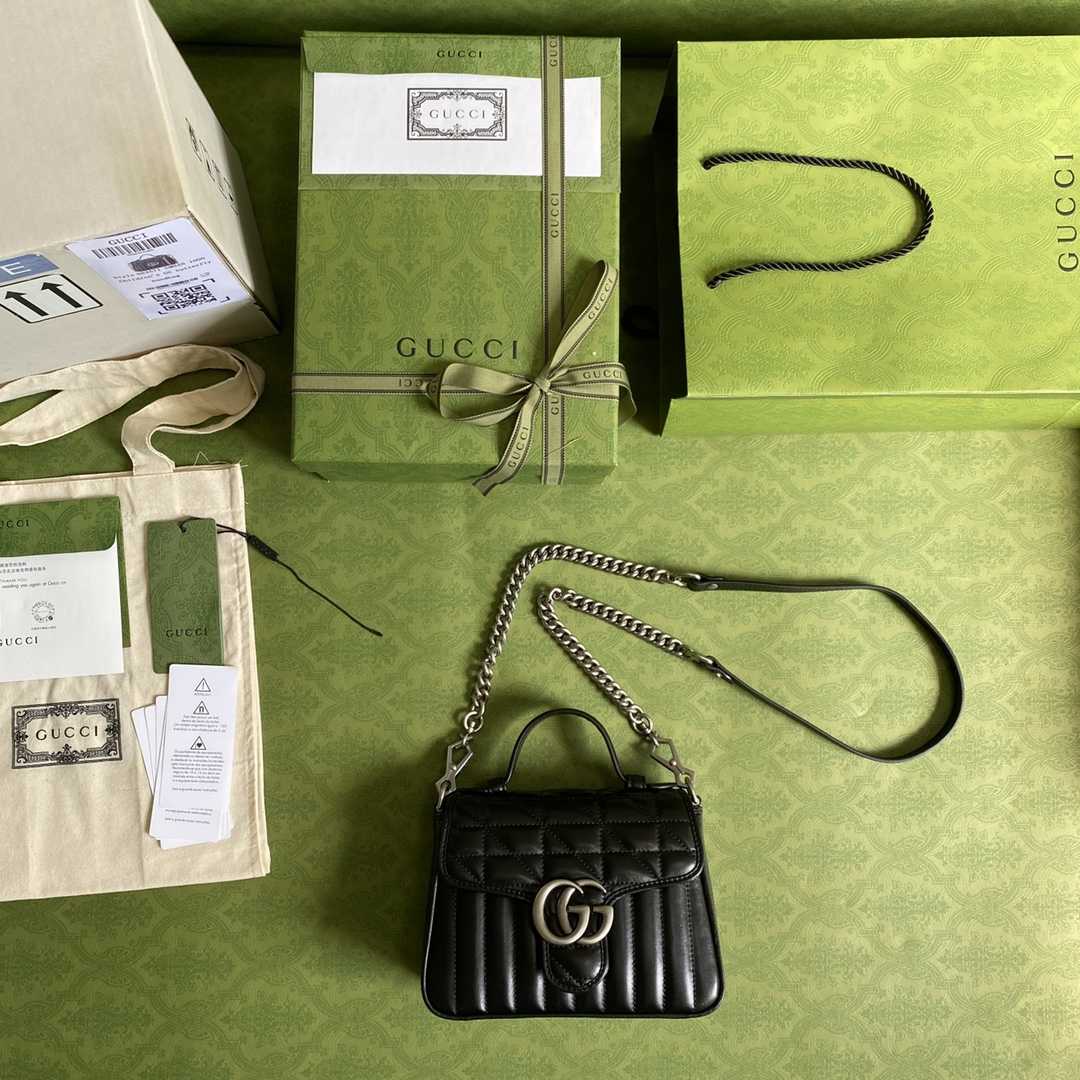 Gucci GG Marmont Mini Top Handle Bag(21*15.5*8cm) - DopestKickz