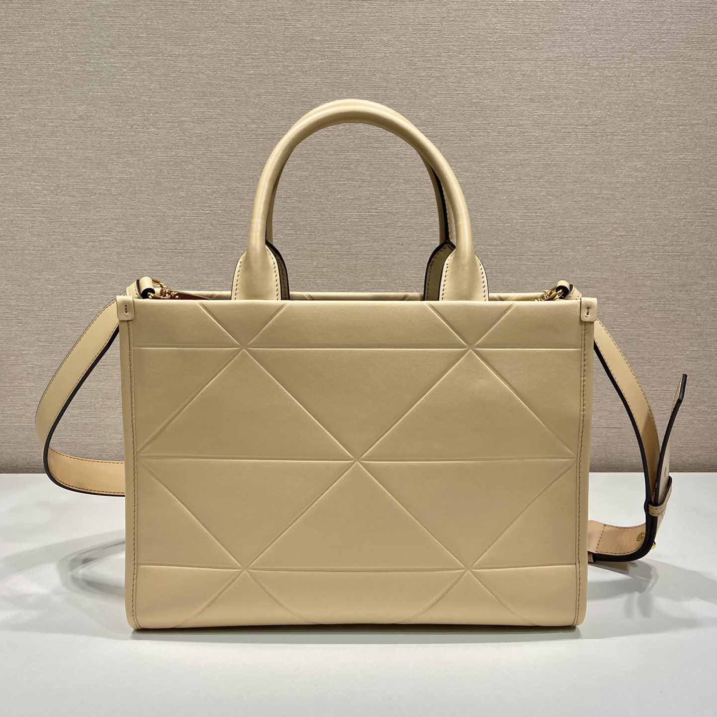 Prada Small Leather Prada Symbole Bag With Topstitching - DopestKickz