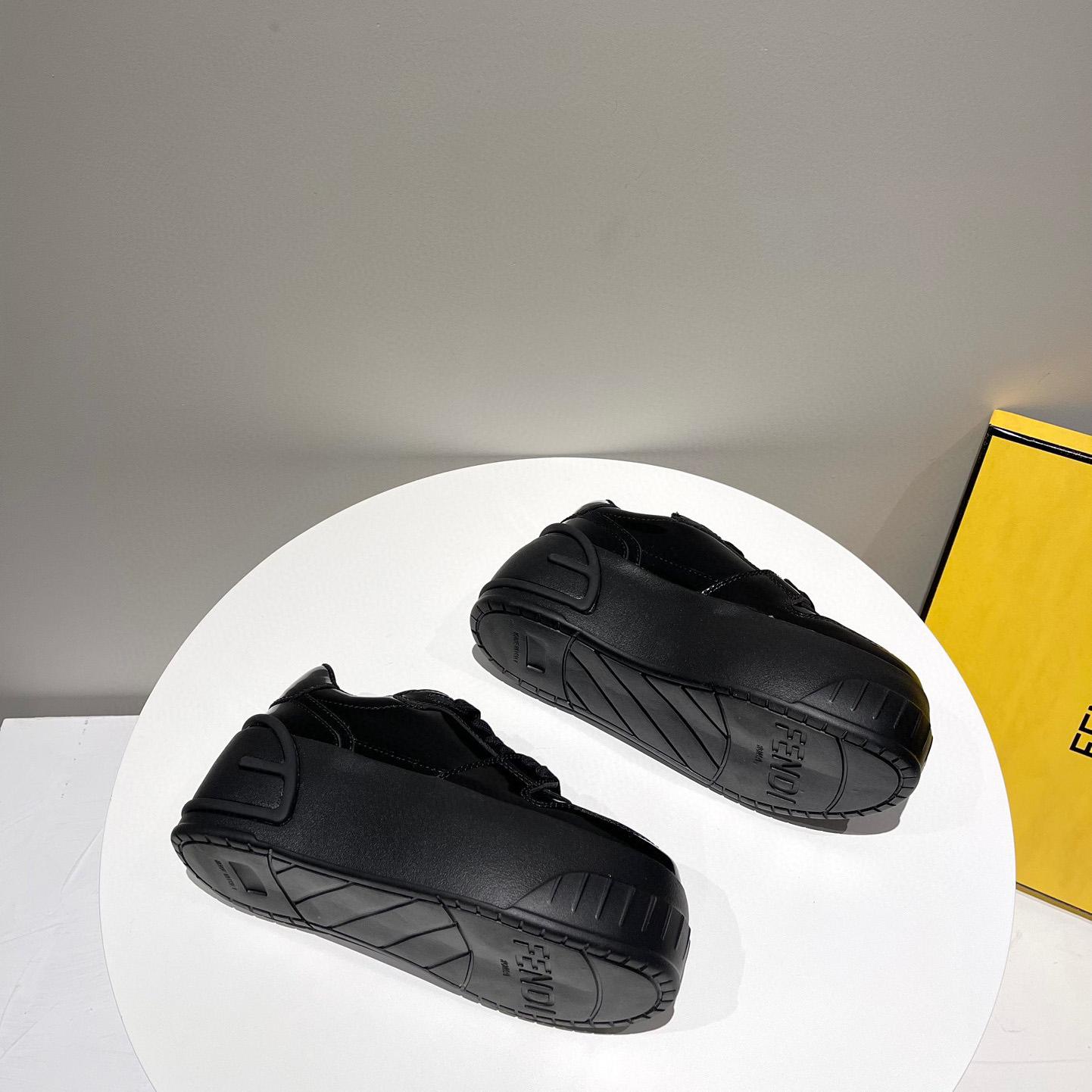 Fendi Fashion Show Black Leather Low-Tops Sneaker  - DopestKickz
