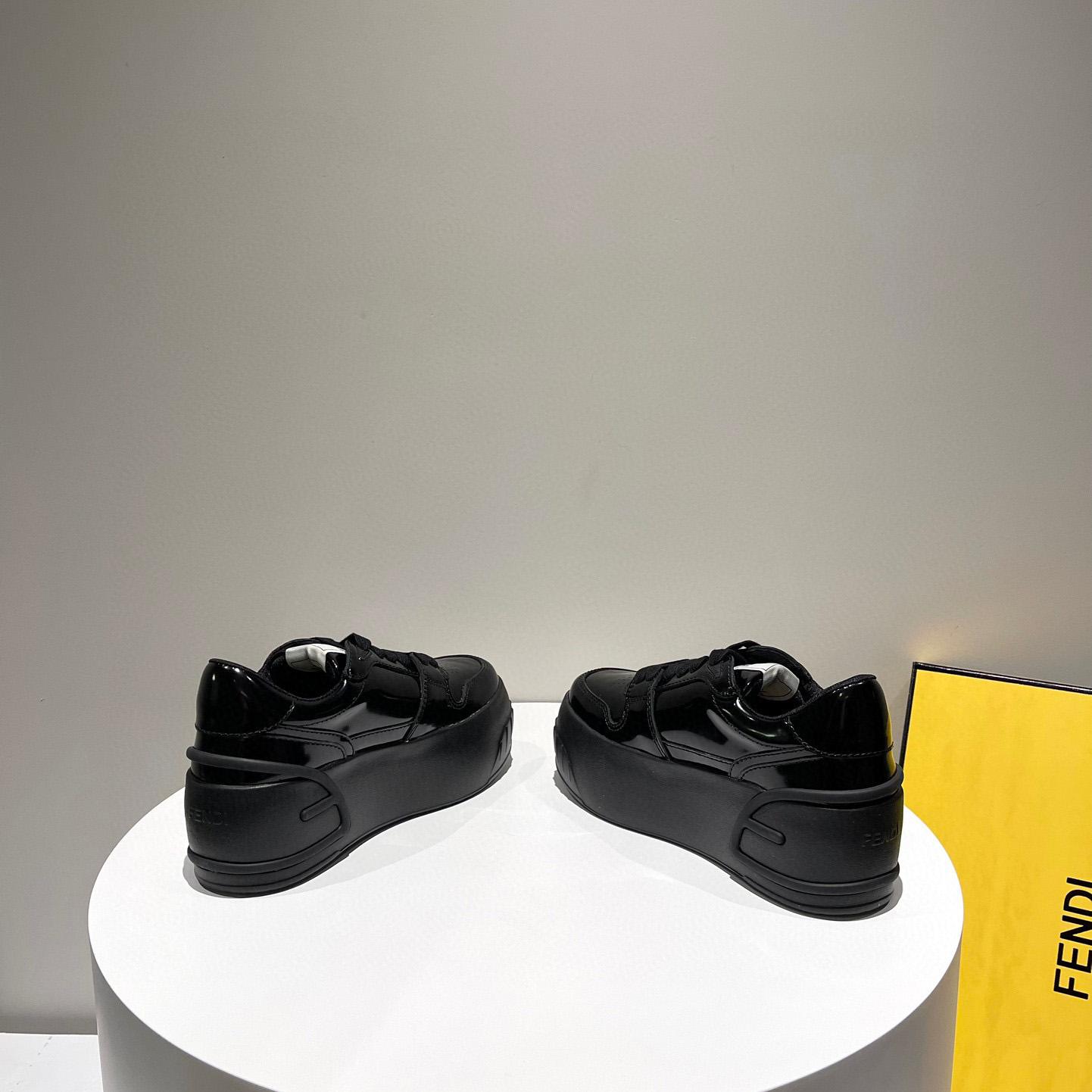 Fendi Fashion Show Black Leather Low-Tops Sneaker  - DopestKickz