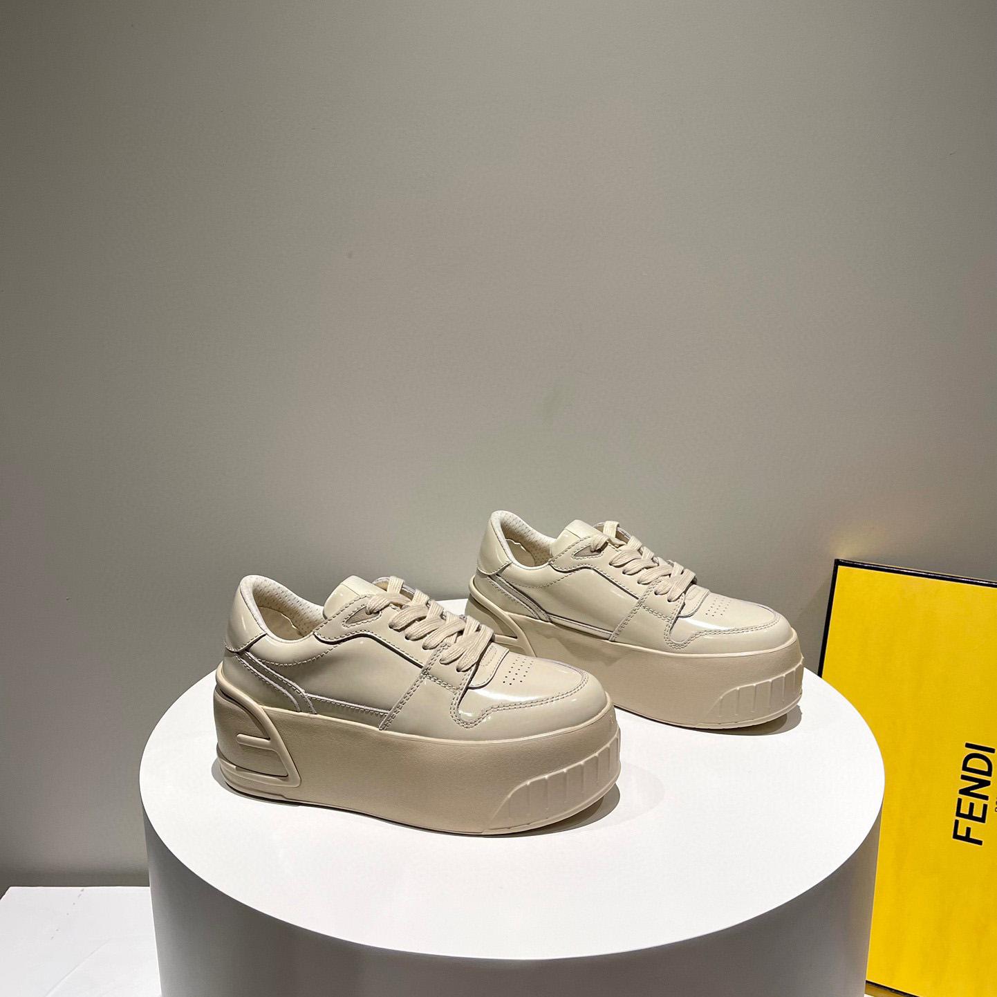 Fendi Fashion Show Beige Leather Low-Tops Sneaker  - DopestKickz