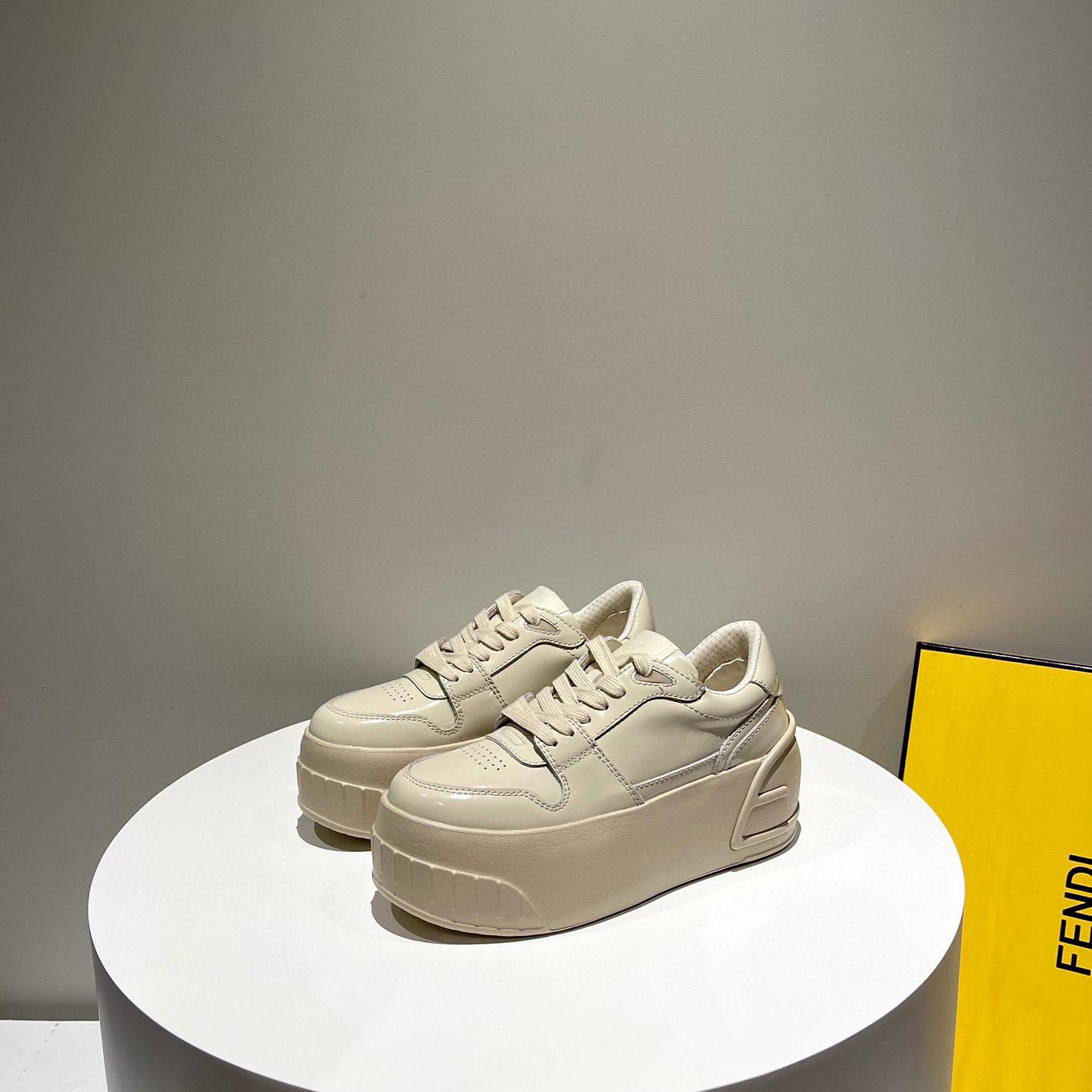 Fendi Fashion Show Beige Leather Low-Tops Sneaker  - DopestKickz