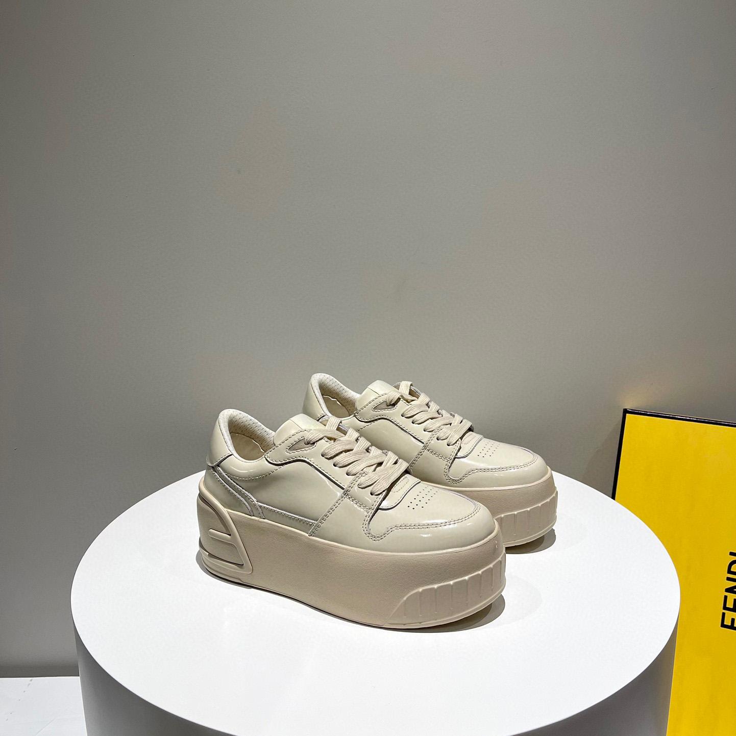 Fendi Fashion Show Beige Leather Low-Tops Sneaker  - DopestKickz