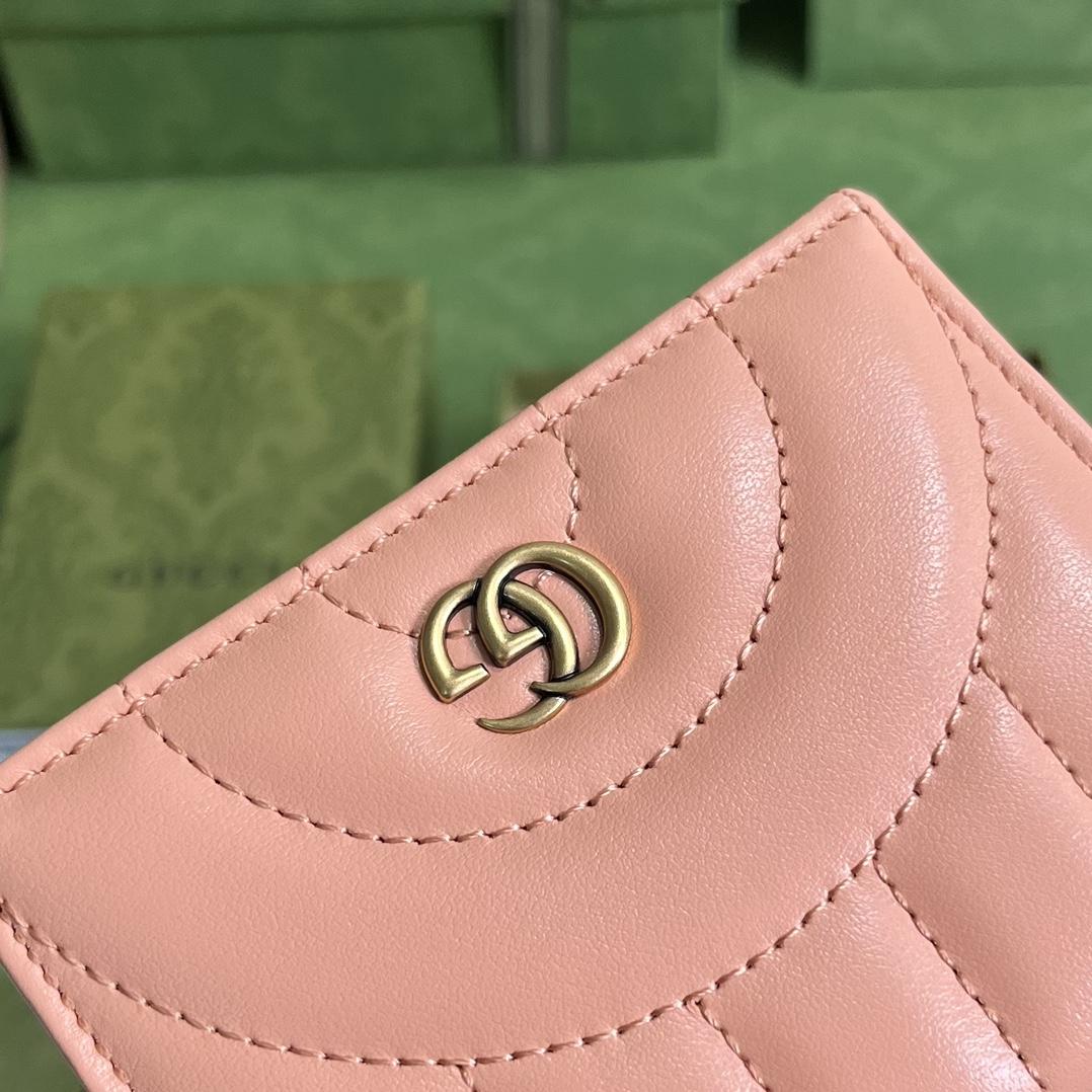 Gucci GG Marmont Matelassé Card Case Wallet - DopestKickz