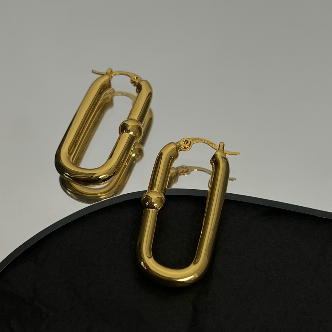 Bottega Veneta Chains Hoop Earrings - DopestKickz