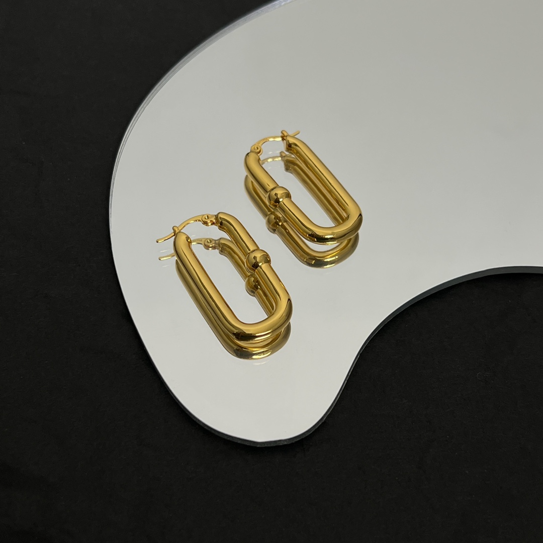 Bottega Veneta Chains Hoop Earrings - DopestKickz