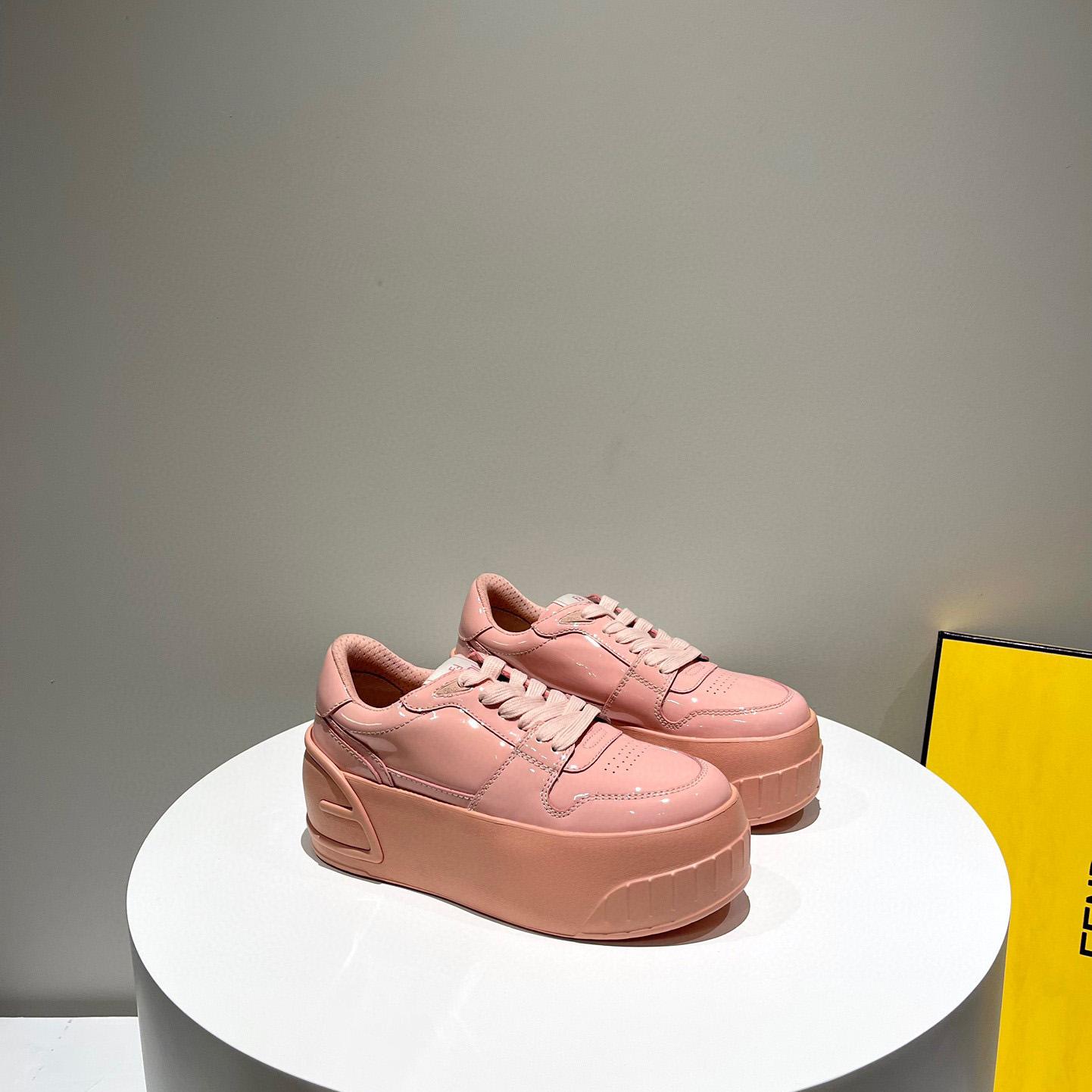 Fendi Fashion Show Pink Leather Low-Tops Sneaker  - DopestKickz