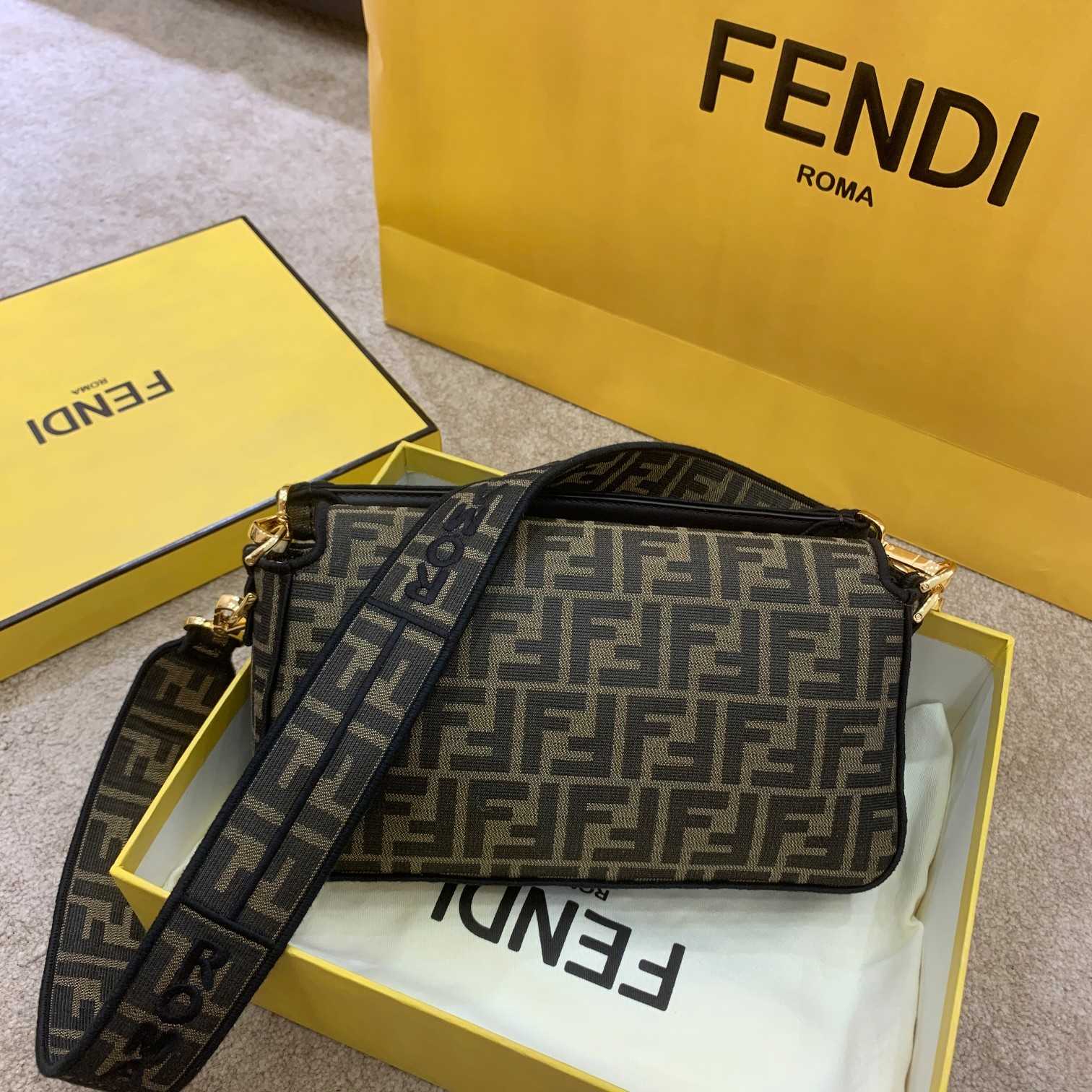 Fendi Baguette Jacquard FF Fabric Bag - DopestKickz