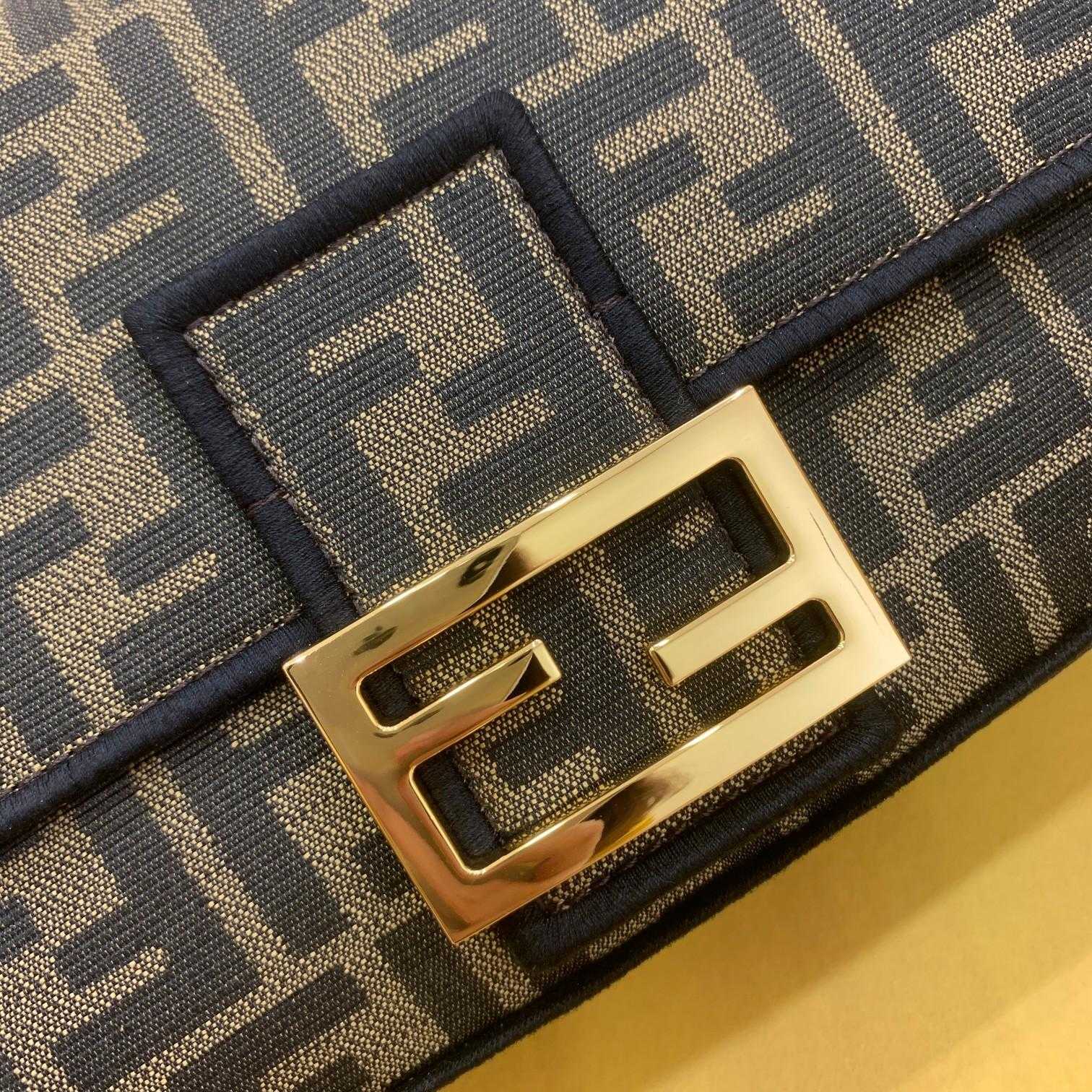 Fendi Baguette Jacquard FF Fabric Bag - DopestKickz