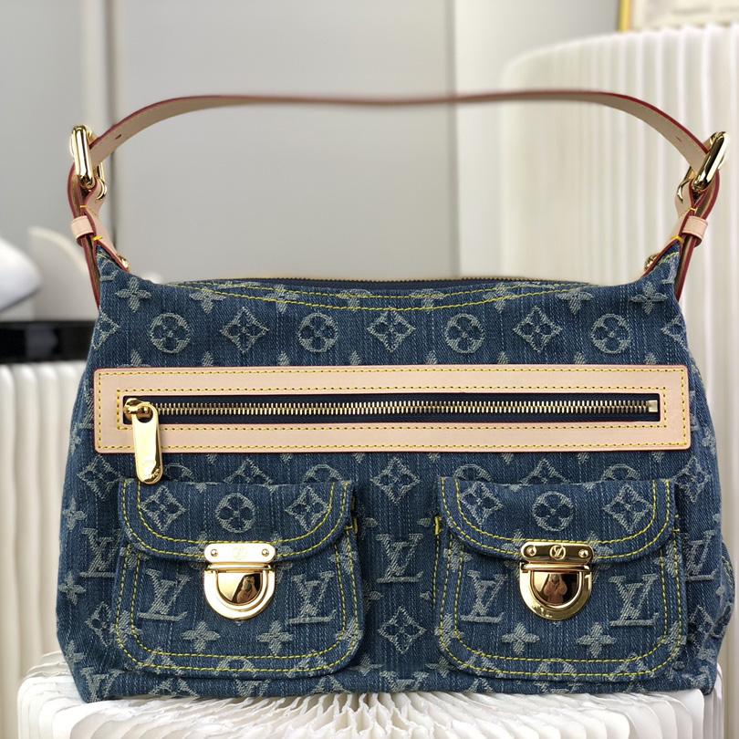 Louis VuittonVanity Monogram Denim Baggy PM Shoulder Bag (30×10×19cm)   M44464 - DopestKickz