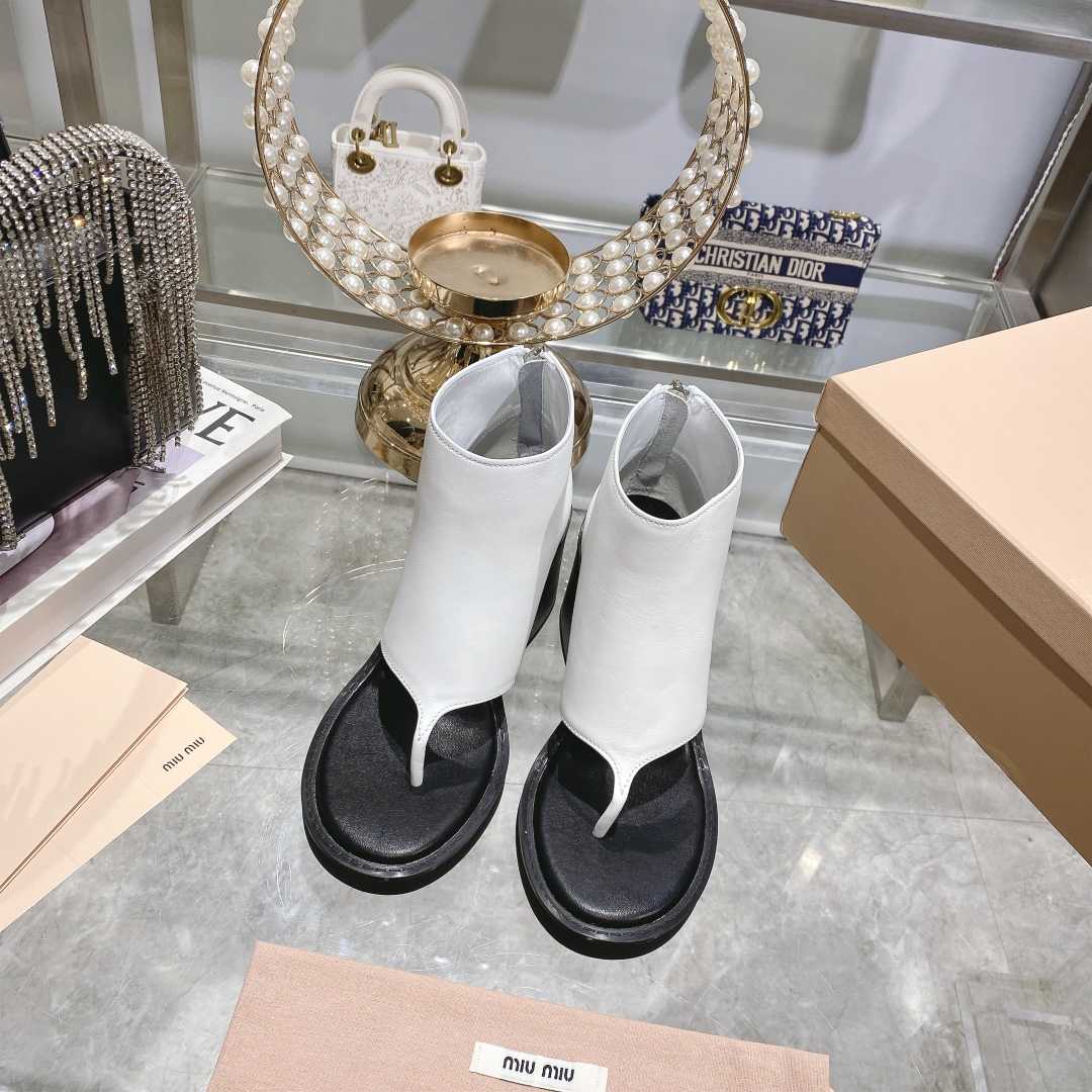 Miu Miu Leather Thong Booties - DopestKickz