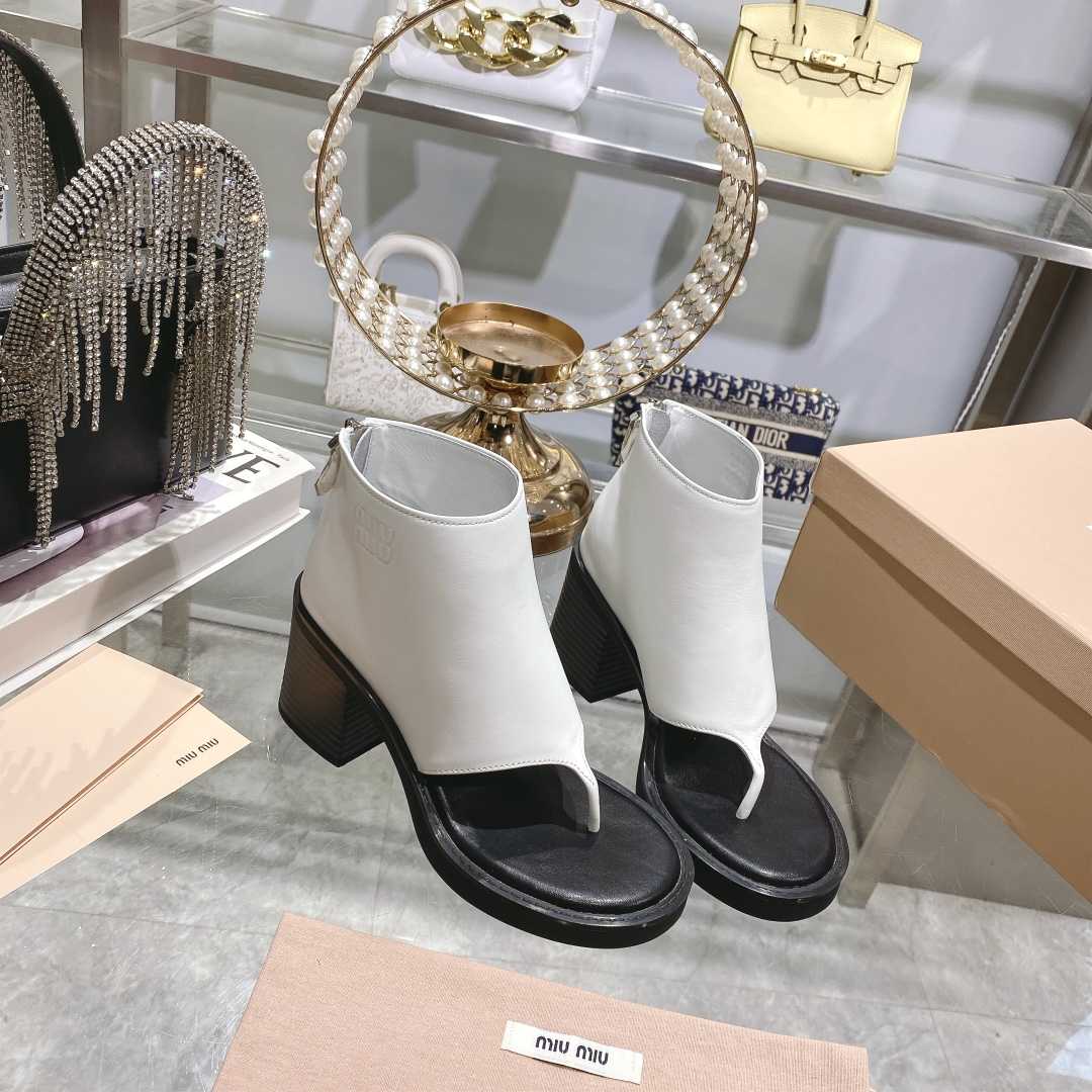 Miu Miu Leather Thong Booties - DopestKickz