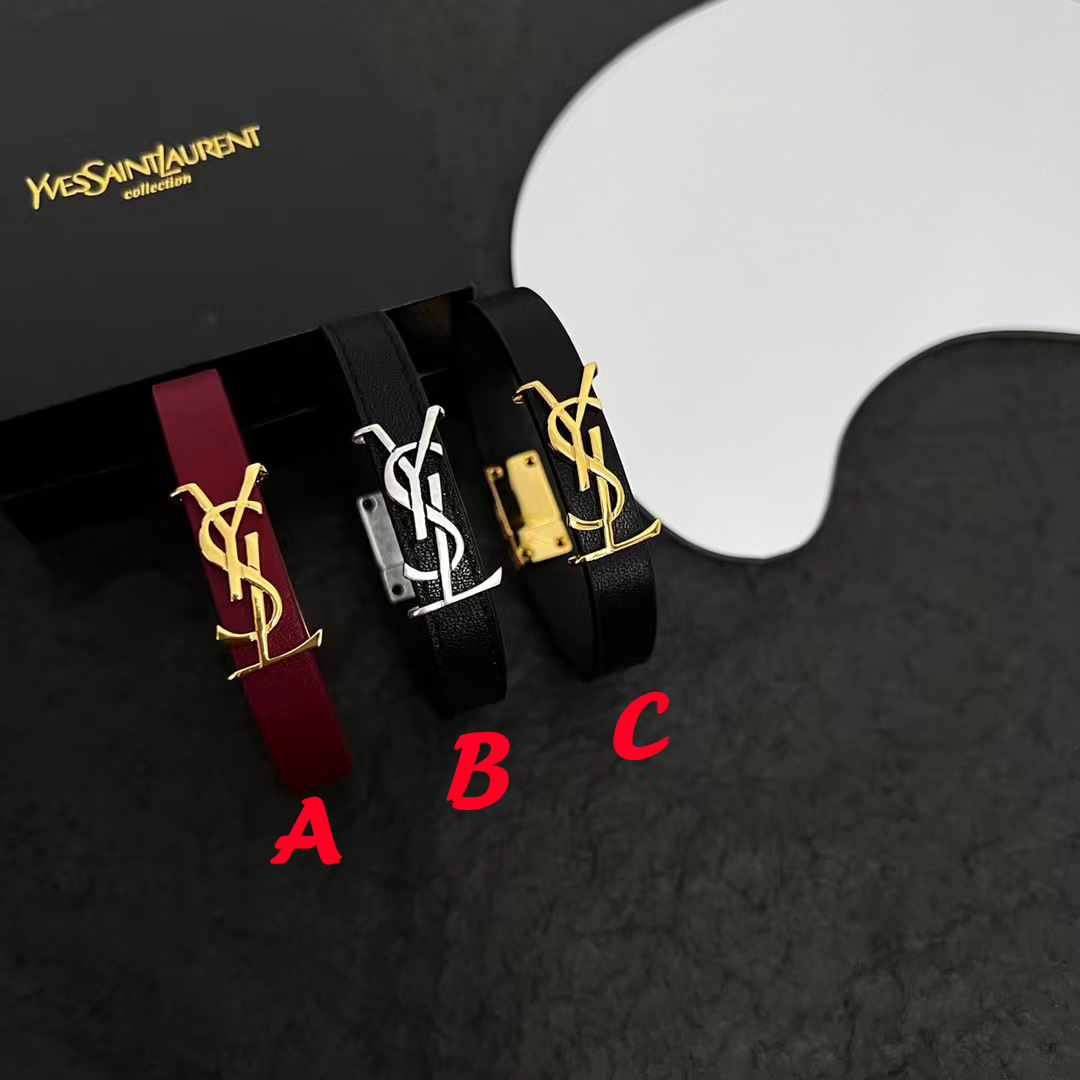 Saint Laurent Leather Bracelet - DopestKickz