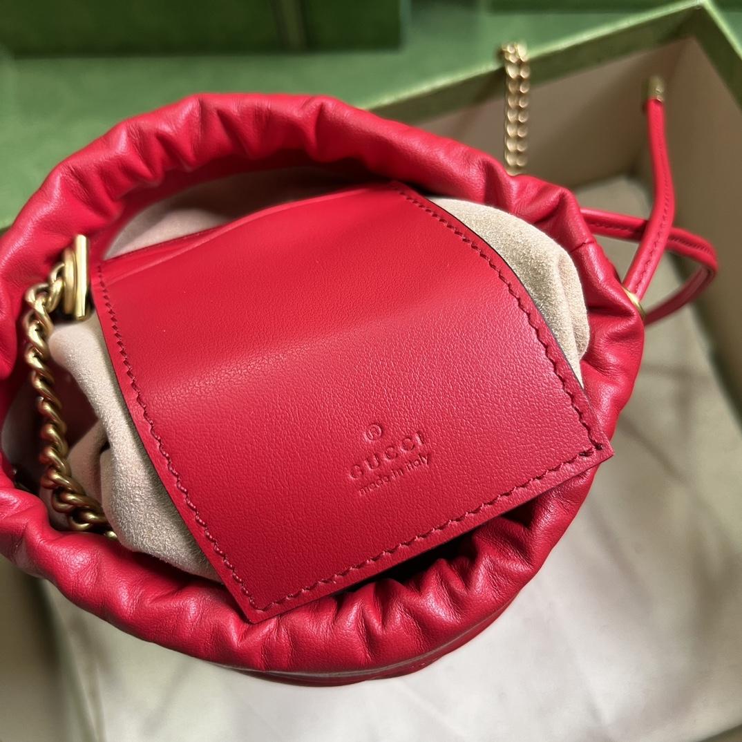 Gucci GG Marmont Matelassé Mini Bucket Bag  (19-17-13cm) - DopestKickz