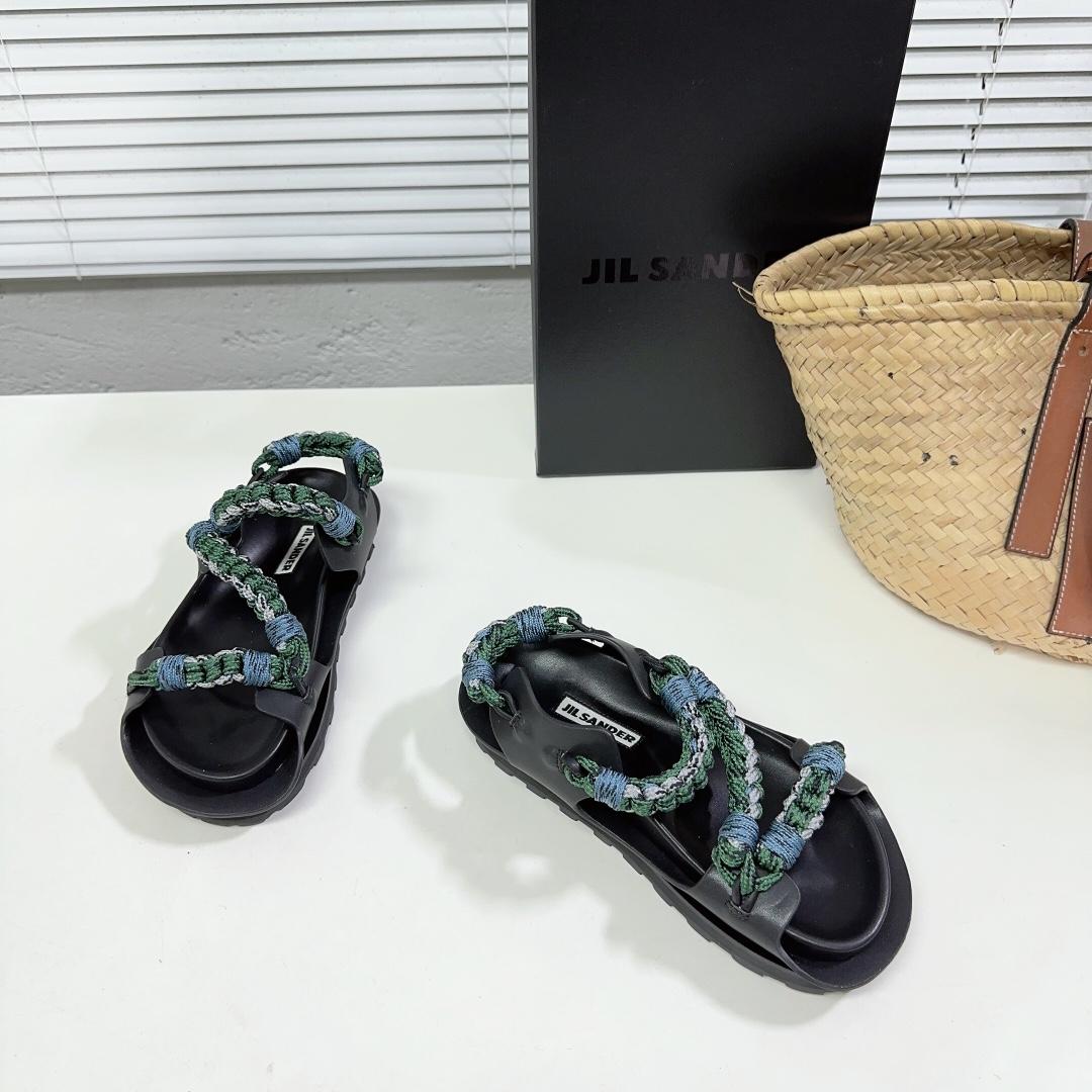JIl Sander Leather Sandals - DopestKickz