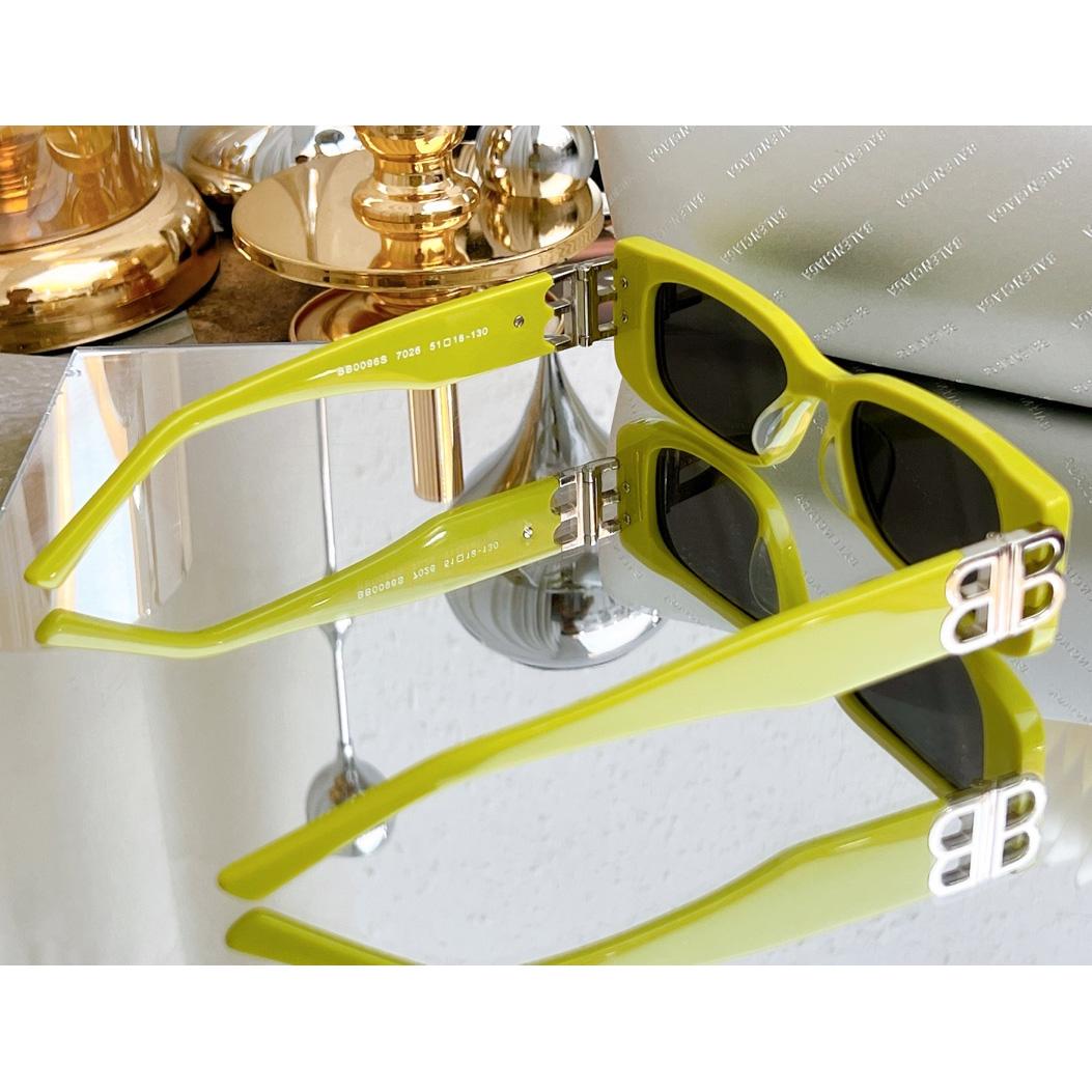 Balenciaga Dynasty Rectangle Sunglasses In Yellow   bb0096 - DopestKickz