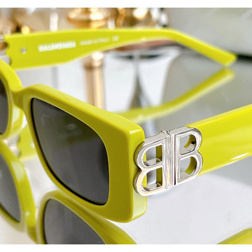 Balenciaga Dynasty Rectangle Sunglasses In Yellow   bb0096 - DopestKickz