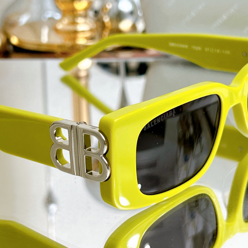 Balenciaga Dynasty Rectangle Sunglasses In Yellow   bb0096 - DopestKickz