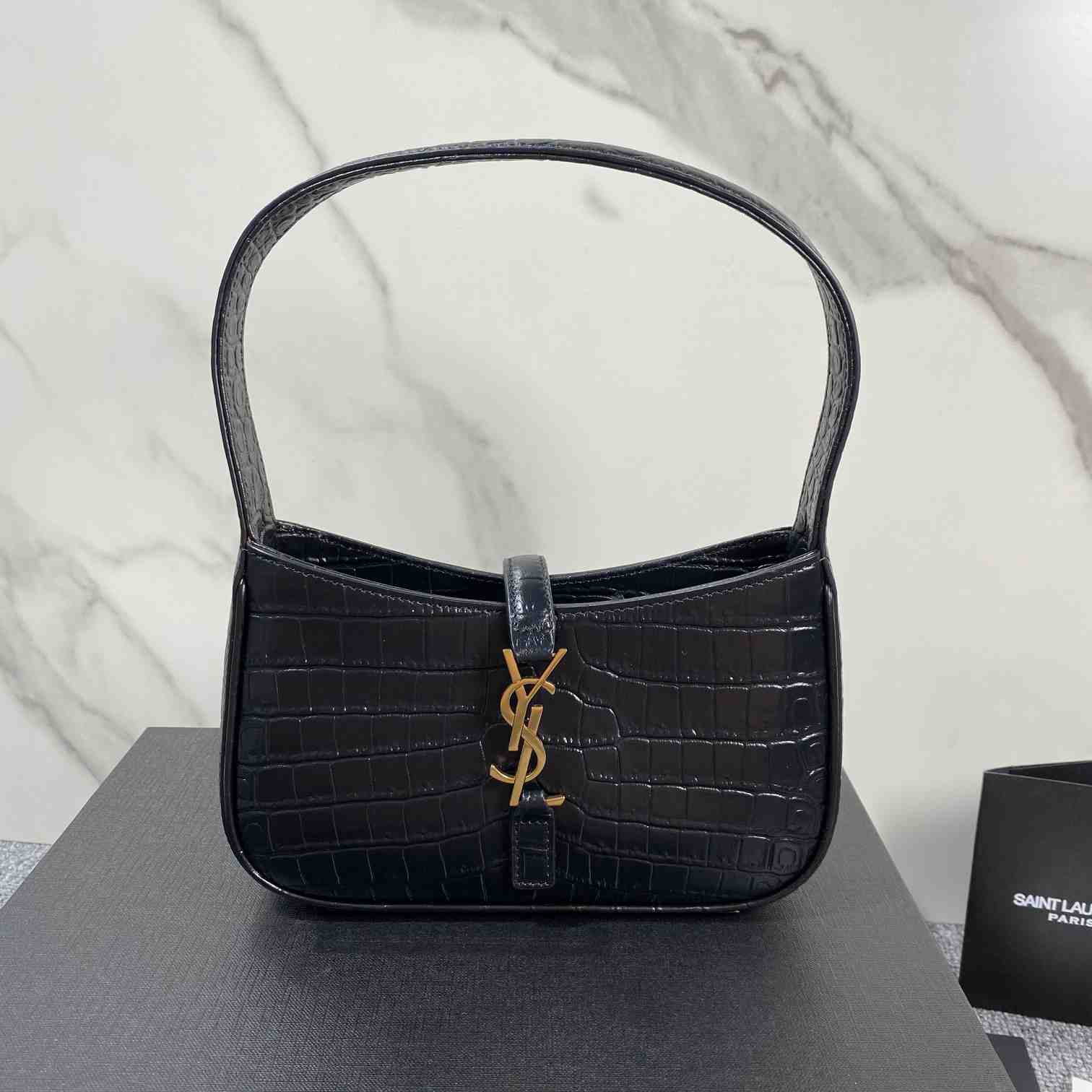Saint Laurent 5A7 Crocodile-embossed Shoulder Bag(19x12.5x4.5) - DopestKickz