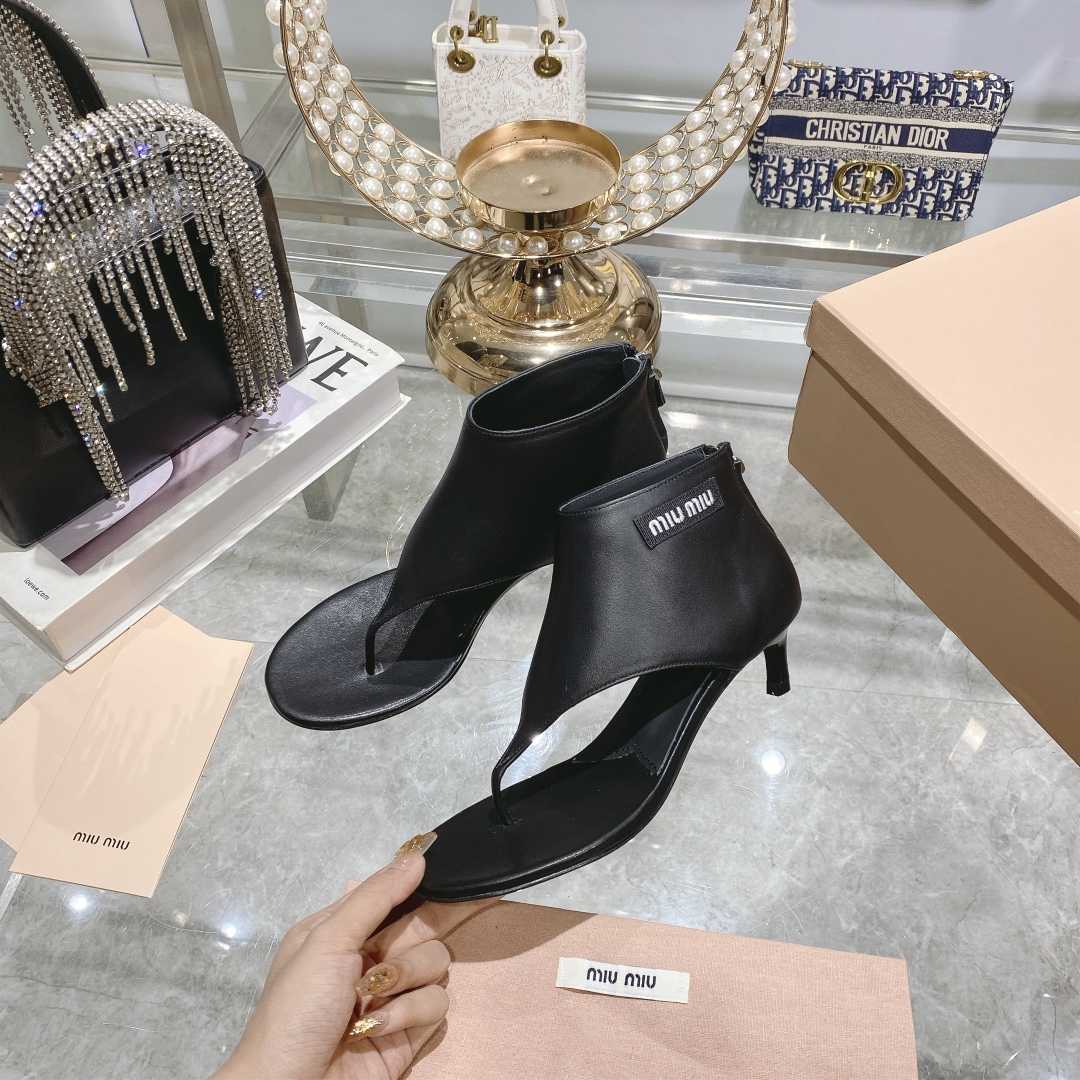 Miu Miu Leather Thong Booties - DopestKickz