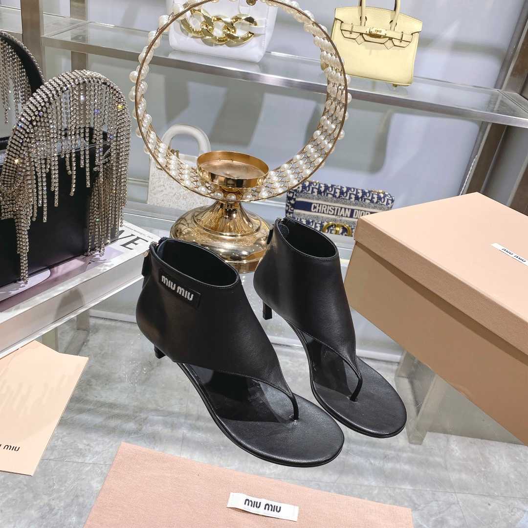 Miu Miu Leather Thong Booties - DopestKickz