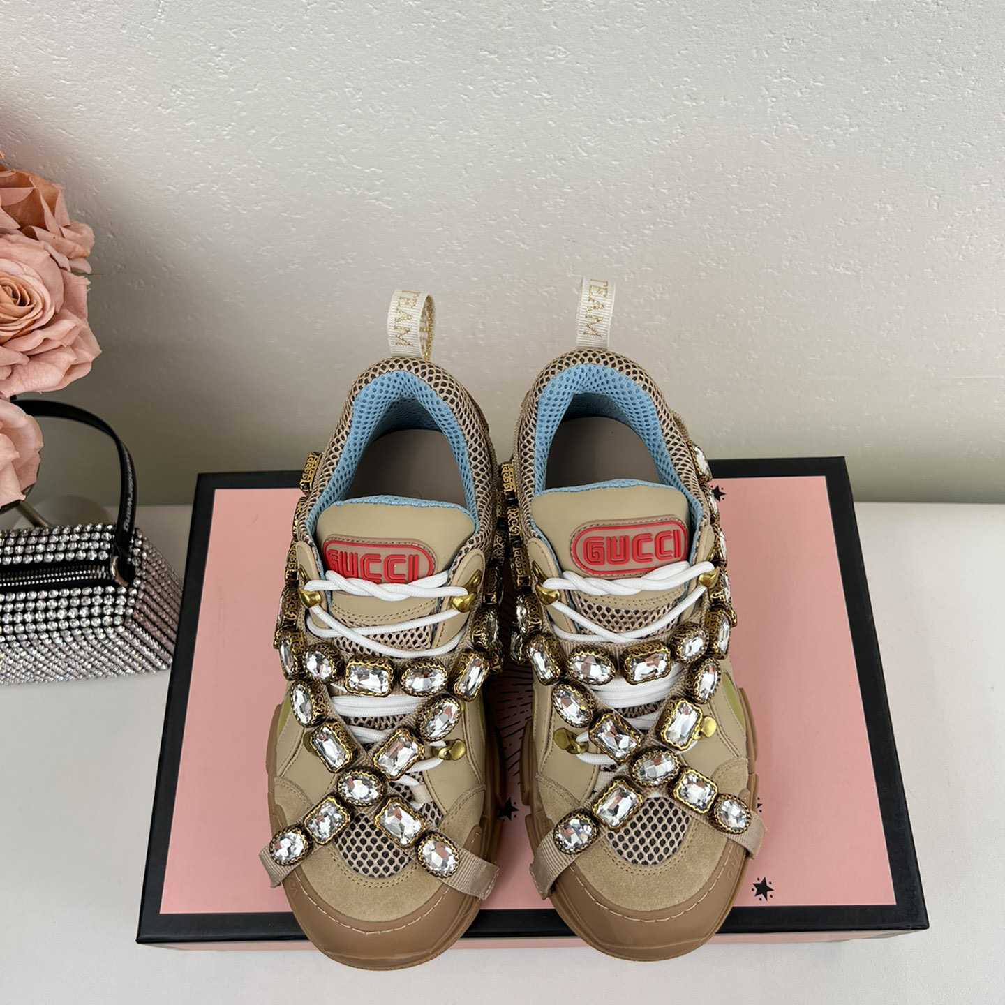 Gucci Flashtrek Sega Green Removable Crystal Sneakers - DopestKickz