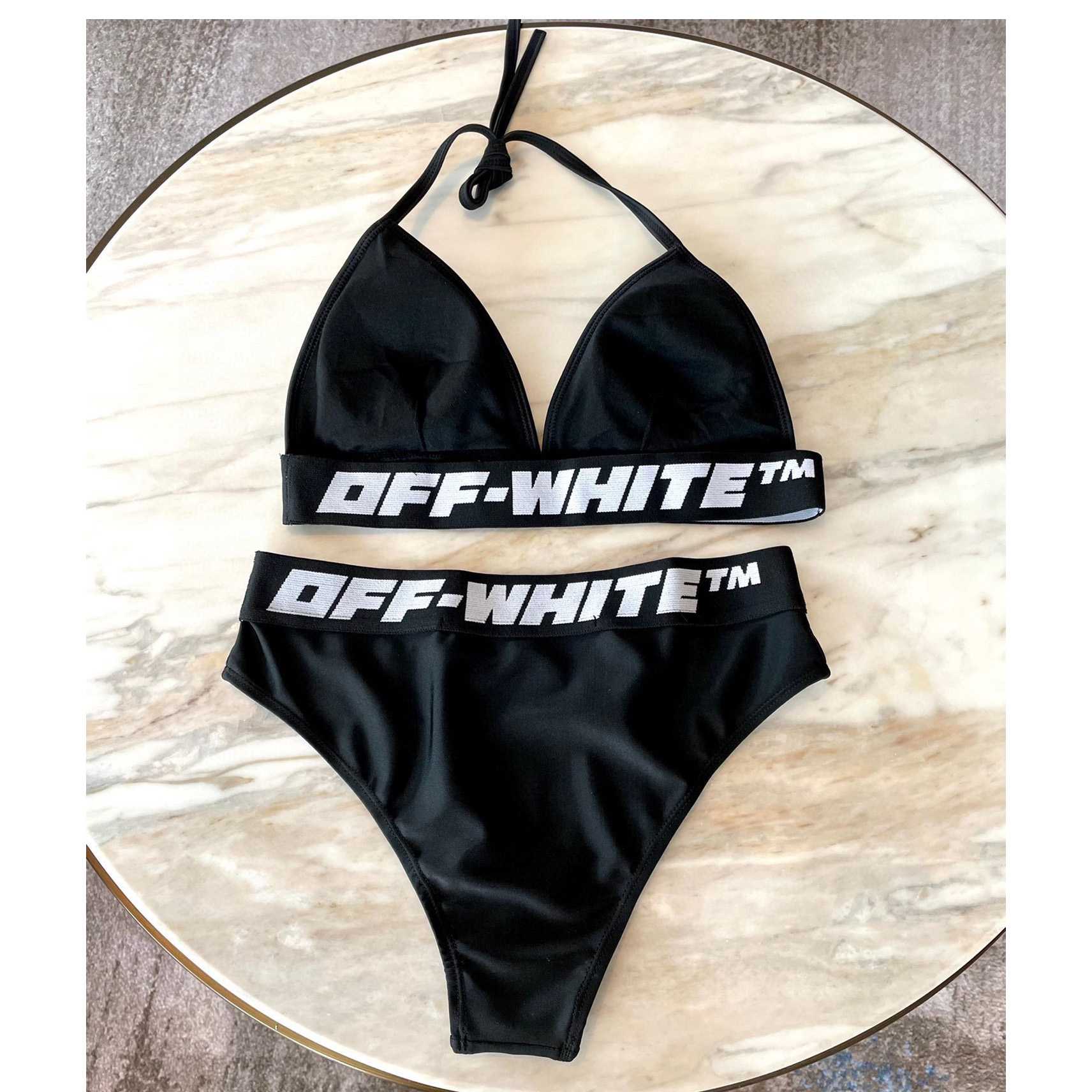 Off-White c/o Virgil Abloh Women's Black Two-piece Swimsuit - DopestKickz