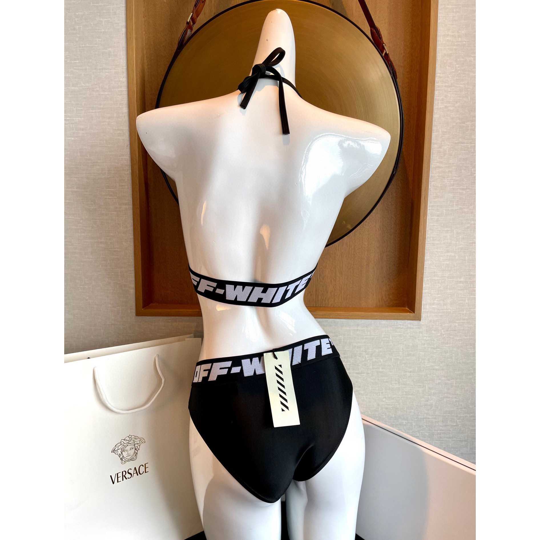 Off-White c/o Virgil Abloh Women's Black Two-piece Swimsuit - DopestKickz