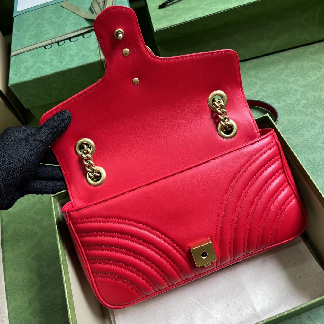 Gucci GG Marmont Small Shoulder Bag(26*15*7cm)   - DopestKickz