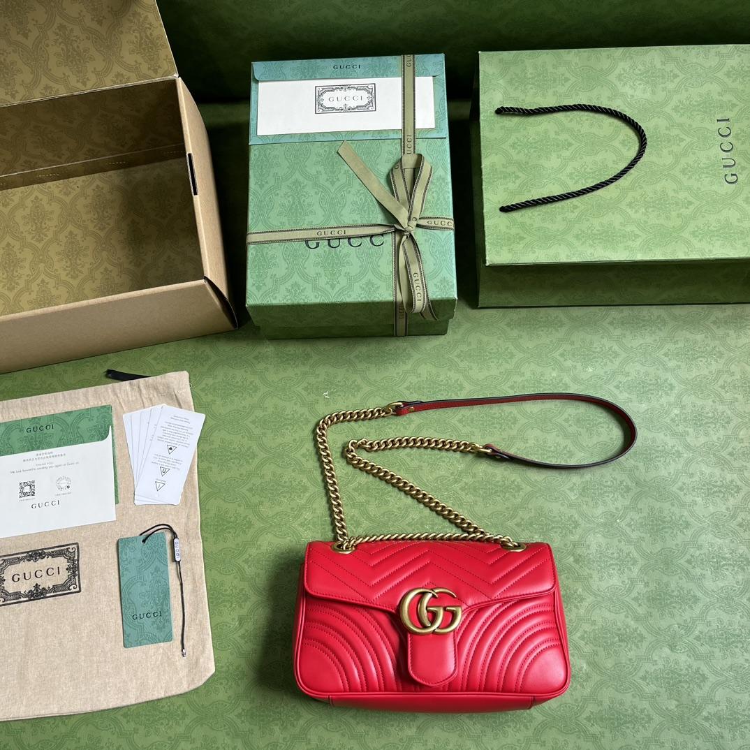 Gucci GG Marmont Small Shoulder Bag(26*15*7cm)   - DopestKickz