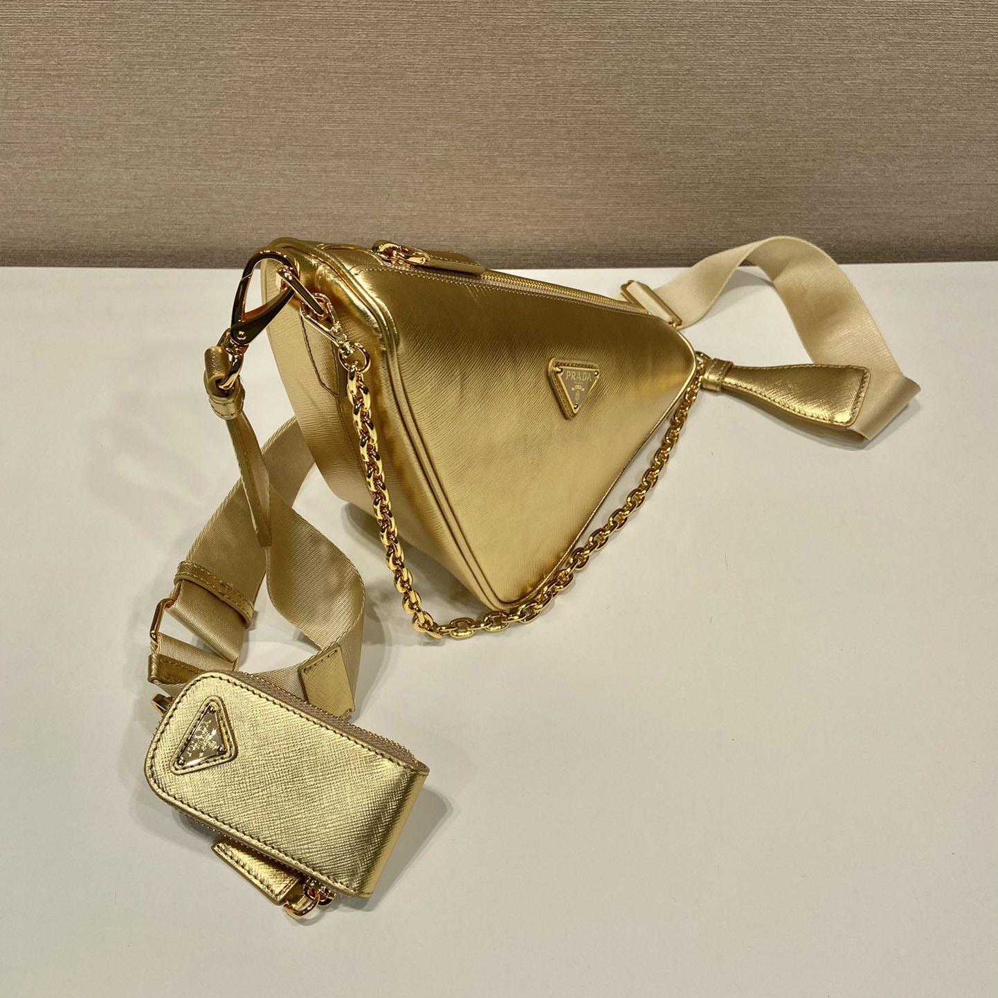 Prada Triangle Saffiano Leather Shoulder Bag - DopestKickz