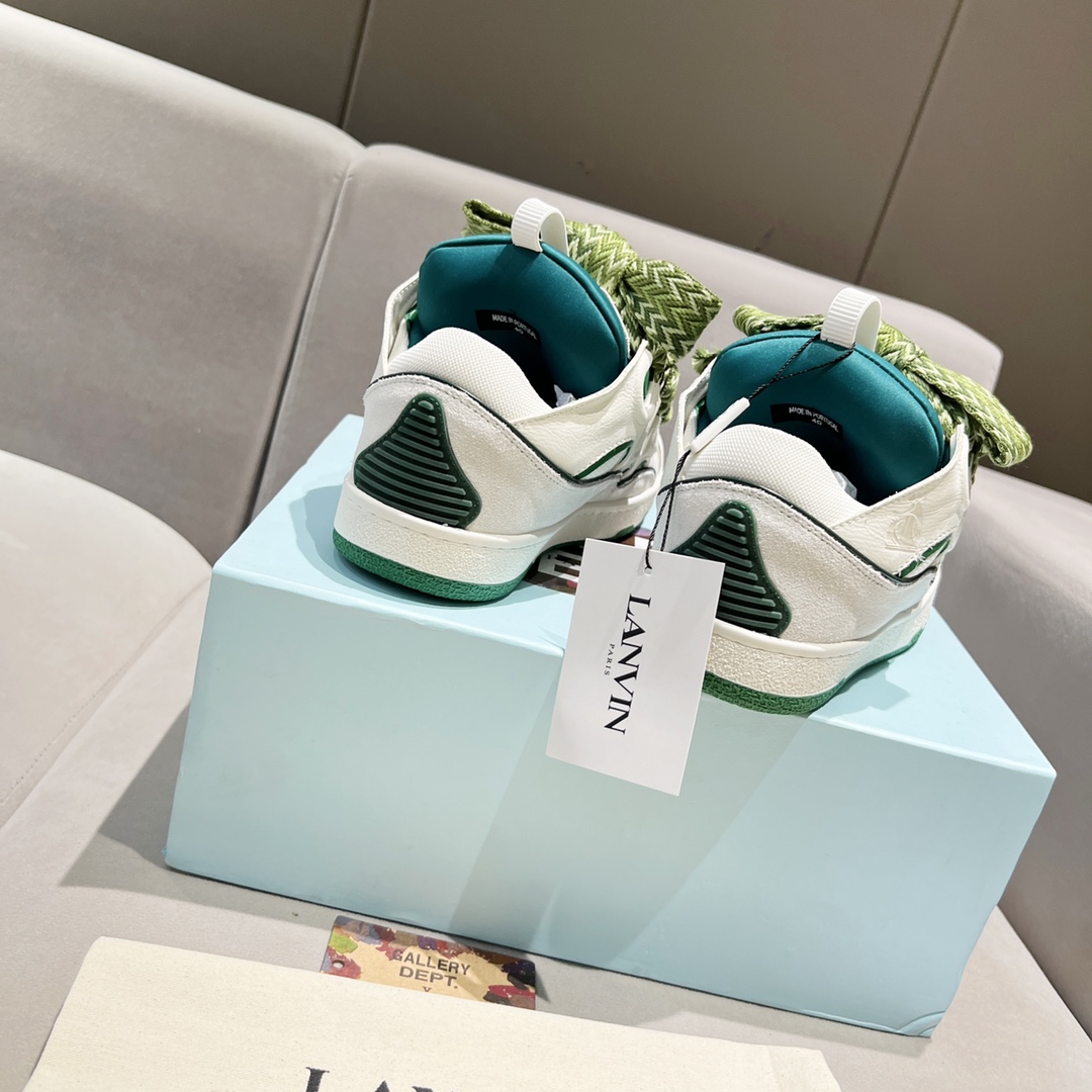 Lanvin Leather Curb Sneakers - DopestKickz