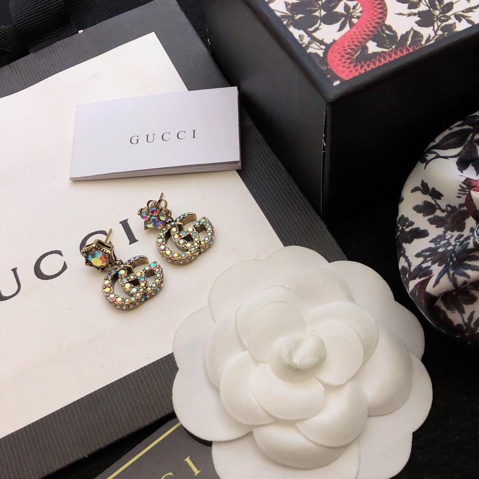 Gucci Crystal Double G Earrings - DopestKickz