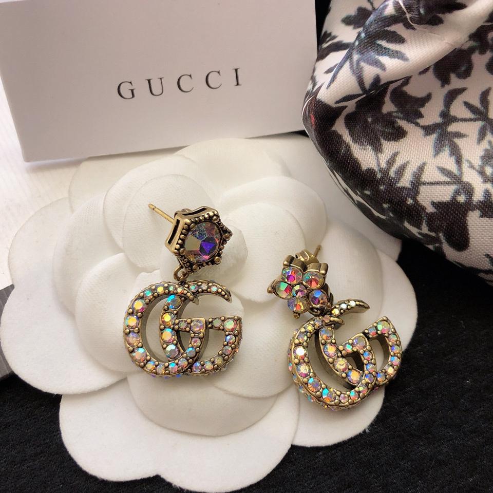 Gucci Crystal Double G Earrings - DopestKickz