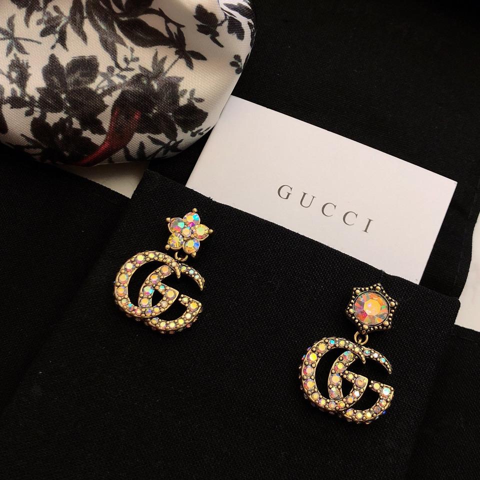 Gucci Crystal Double G Earrings - DopestKickz