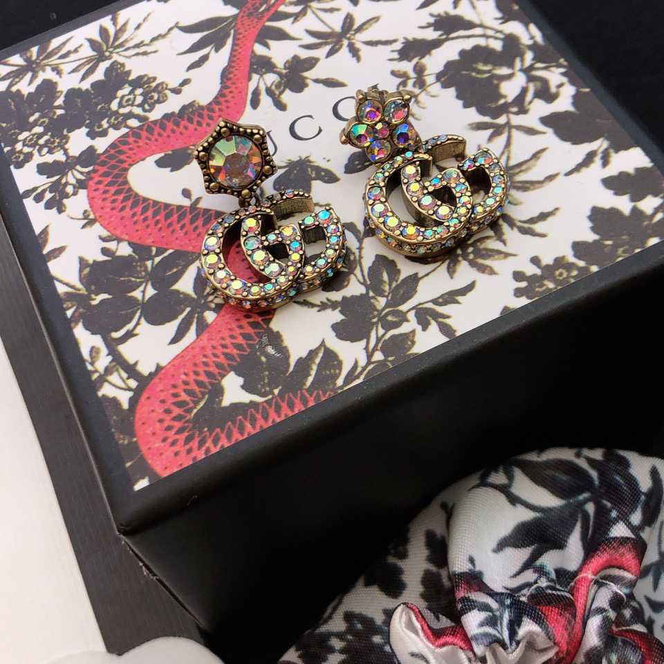 Gucci Crystal Double G Earrings - DopestKickz