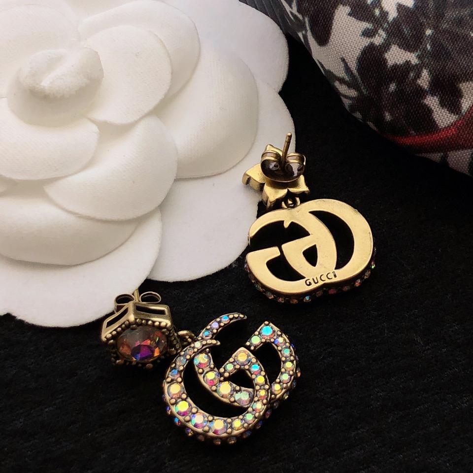 Gucci Crystal Double G Earrings - DopestKickz