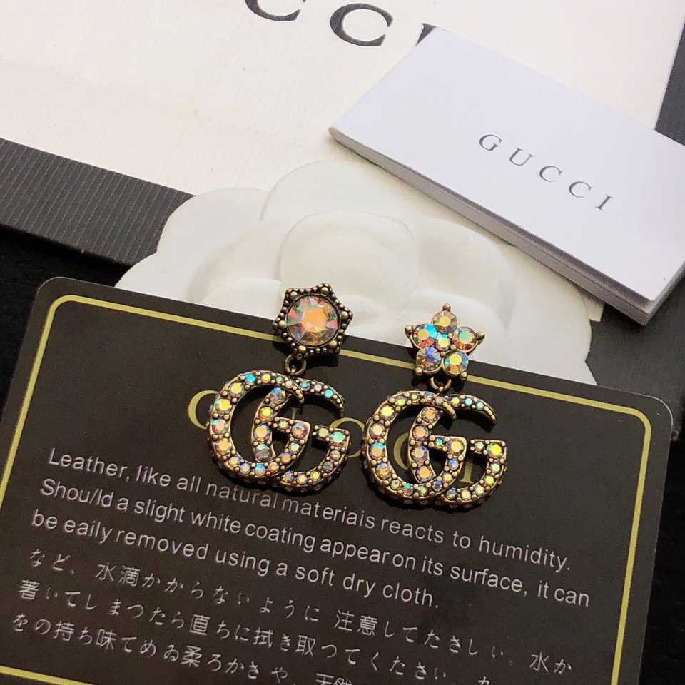 Gucci Crystal Double G Earrings - DopestKickz
