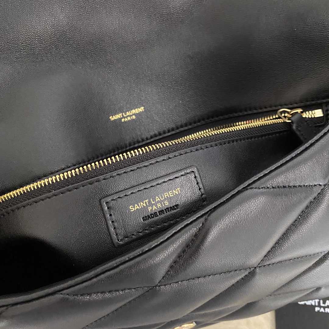 Saint Laurent Sade Puffer Quilted Leather Clutch In Black  - DopestKickz