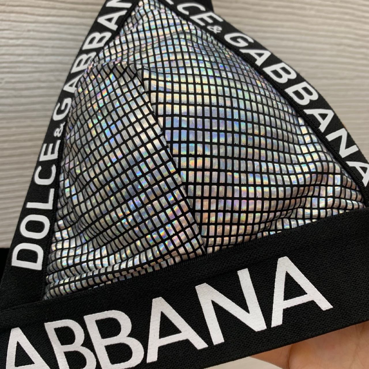 Dolce & Gabbana Crystal mesh triangle Bra & Briefs  - DopestKickz