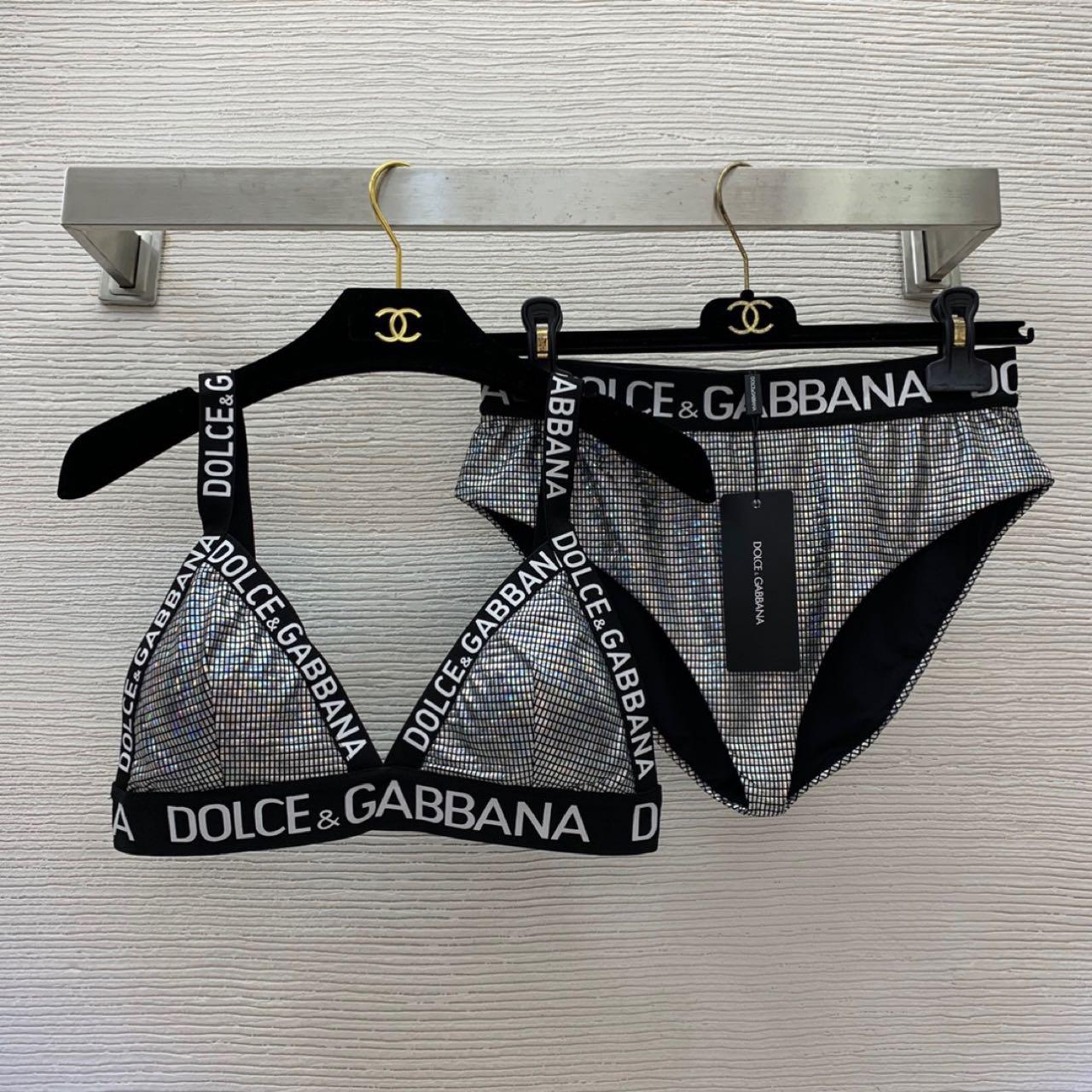 Dolce & Gabbana Crystal mesh triangle Bra & Briefs  - DopestKickz