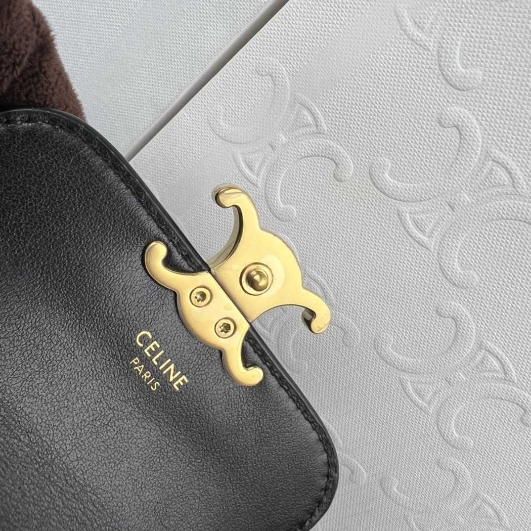 Celine Compact Wallet With Coin Triomphe In Shiny Calfskin - DopestKickz